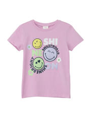 thumbnail: Roze meisjes s.Oliver T-shirt van katoen met printopdruk, korte mouwen en ronde hals