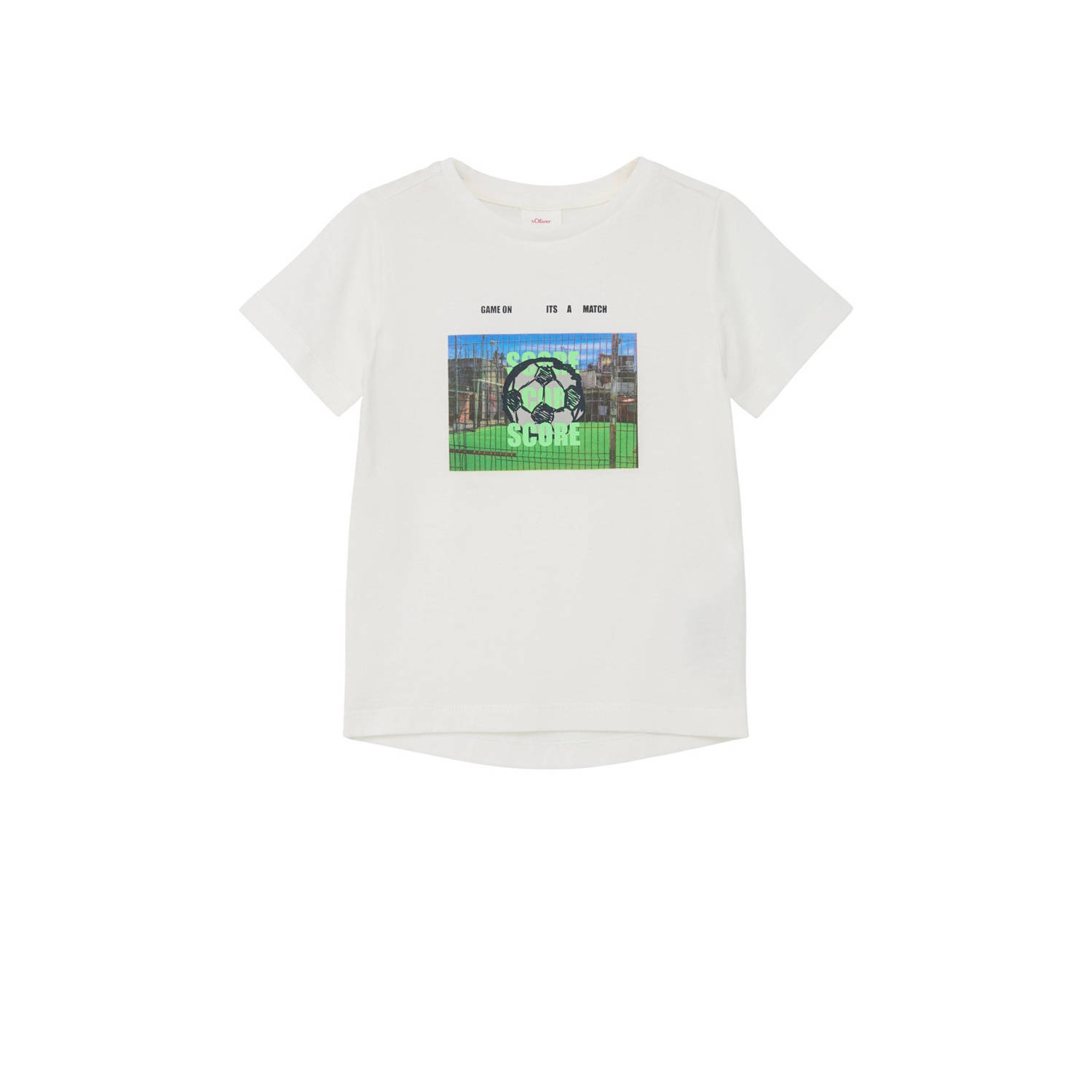 S.Oliver T-shirt met printopdruk wit Katoen Ronde hals Printopdruk 104 110