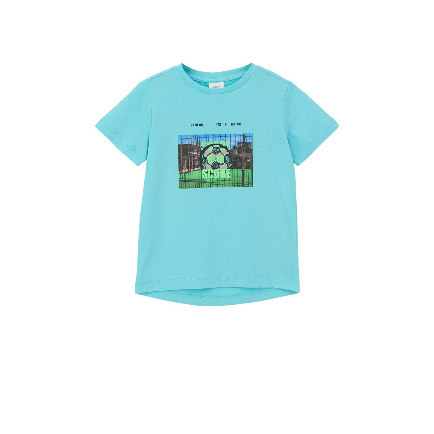 s.Oliver T-shirt met printopdruk turquoise