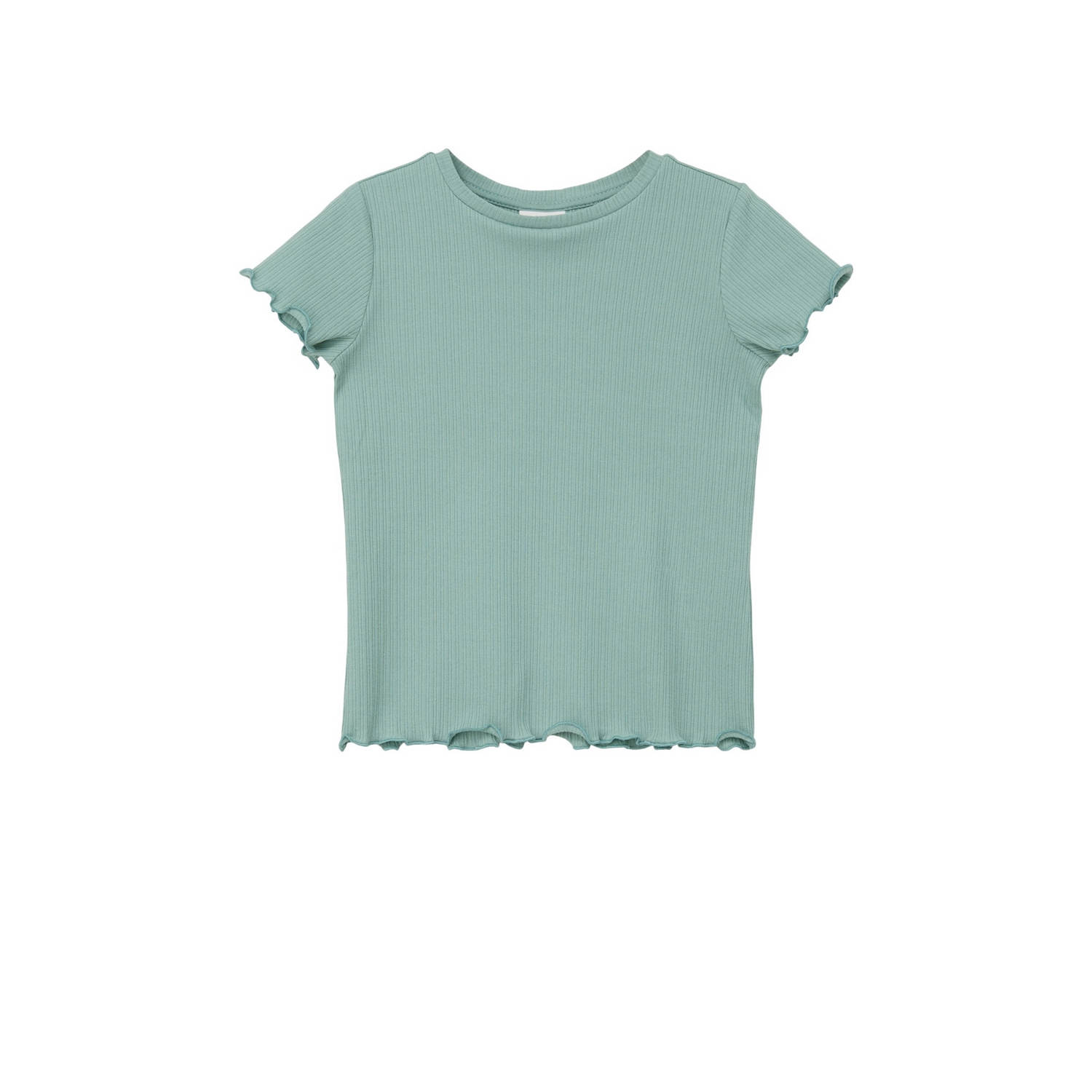 S.Oliver T-shirt groen Meisjes Stretchkatoen Ronde hals Effen 116 122