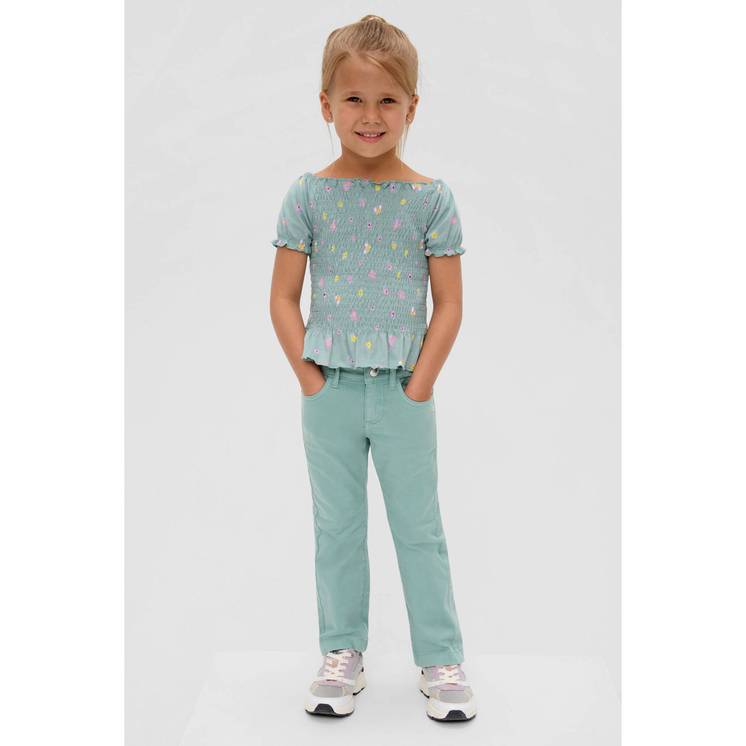 s.Oliver top met all over print turquoise