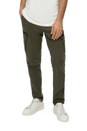 regular fit cargo broek kaki