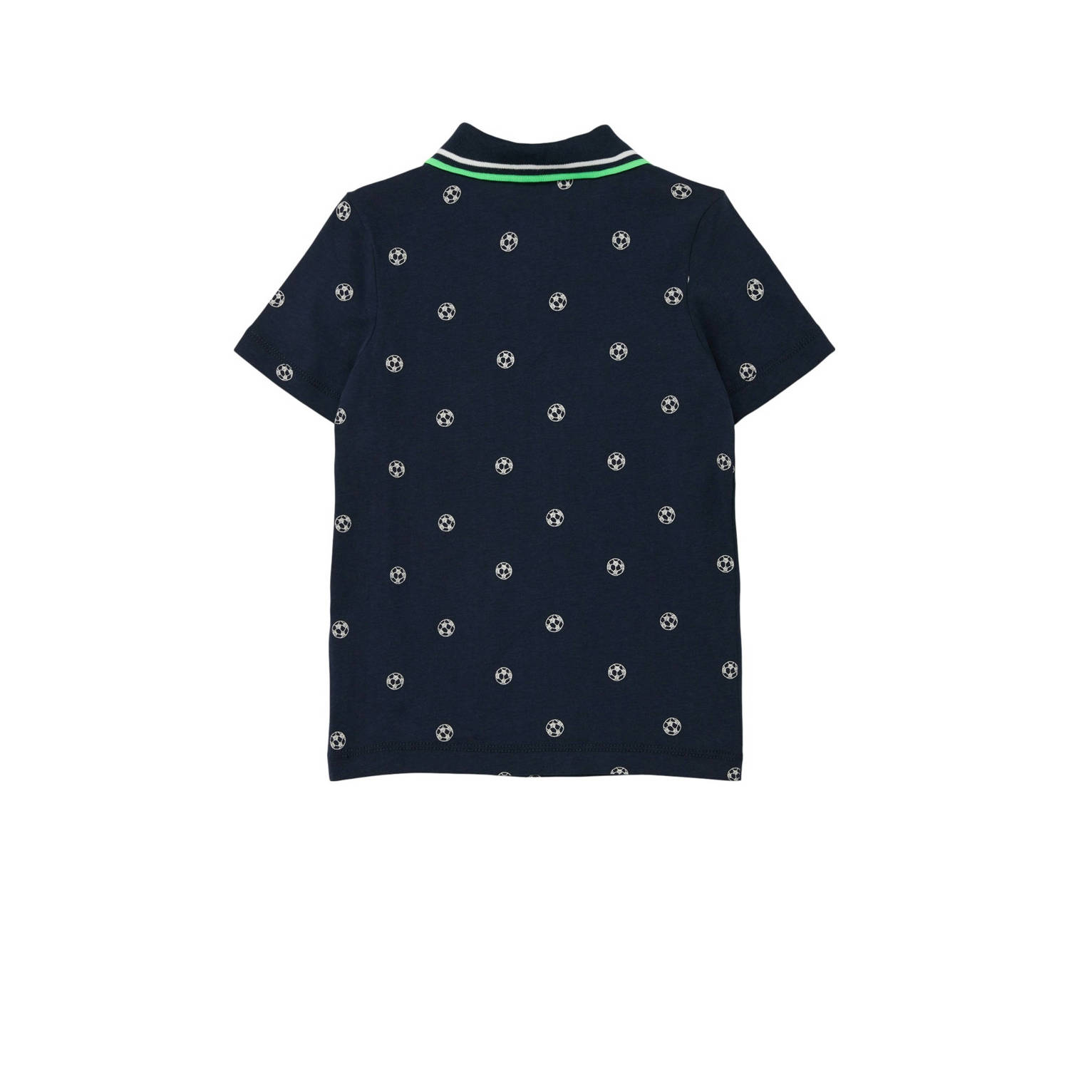 s.Oliver polo met all over print donkerblauw