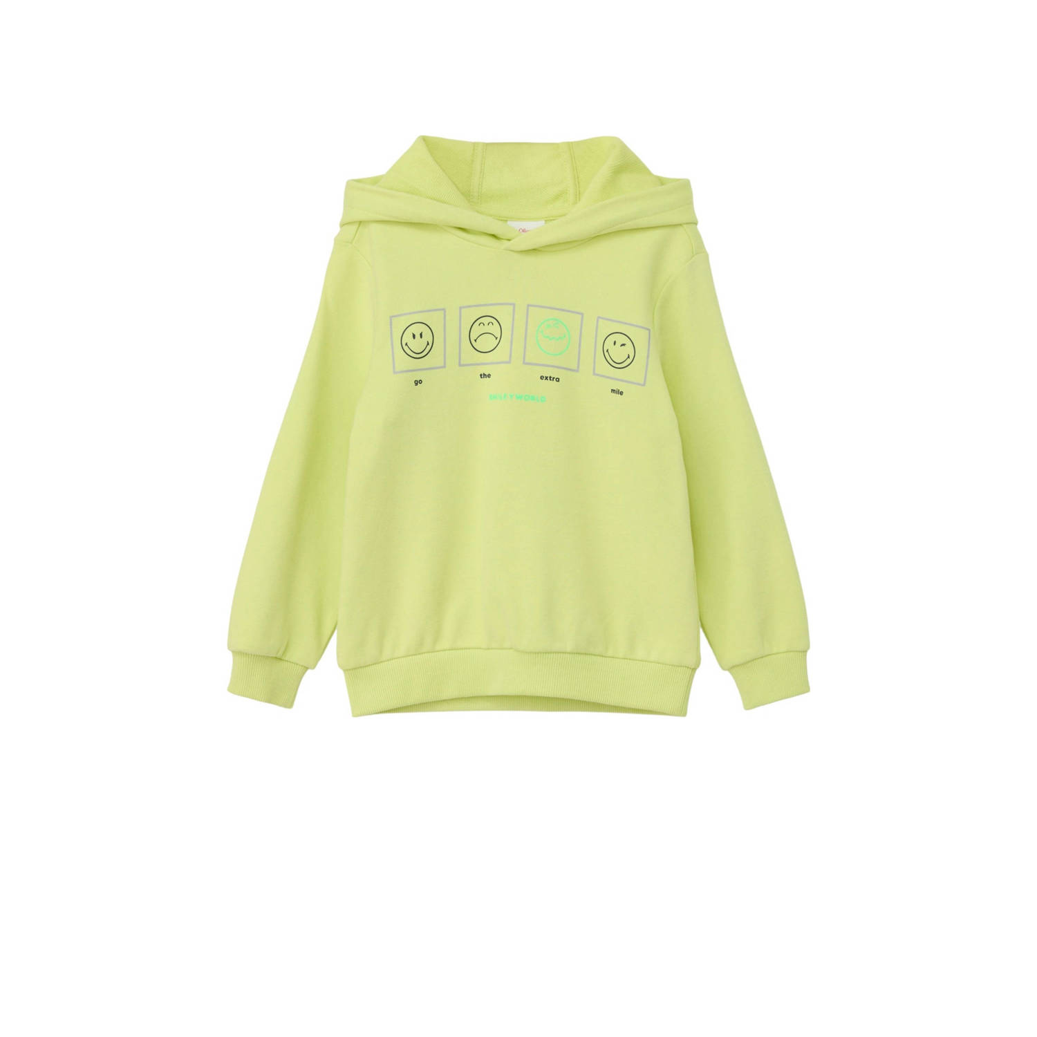 S.Oliver hoodie met printopdruk geel Sweater Printopdruk 104 110