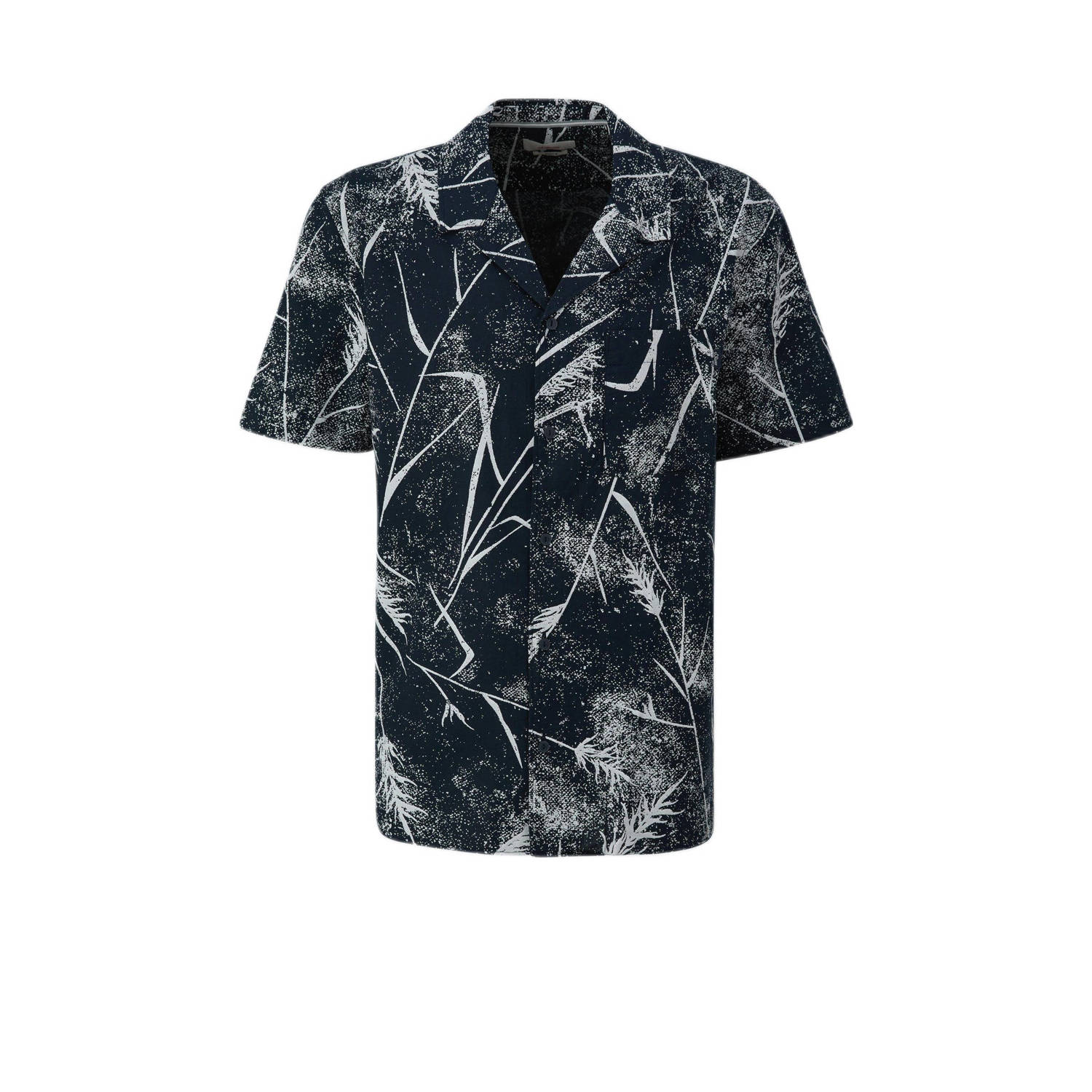 s.Oliver regular fit overhemd met all over print marine