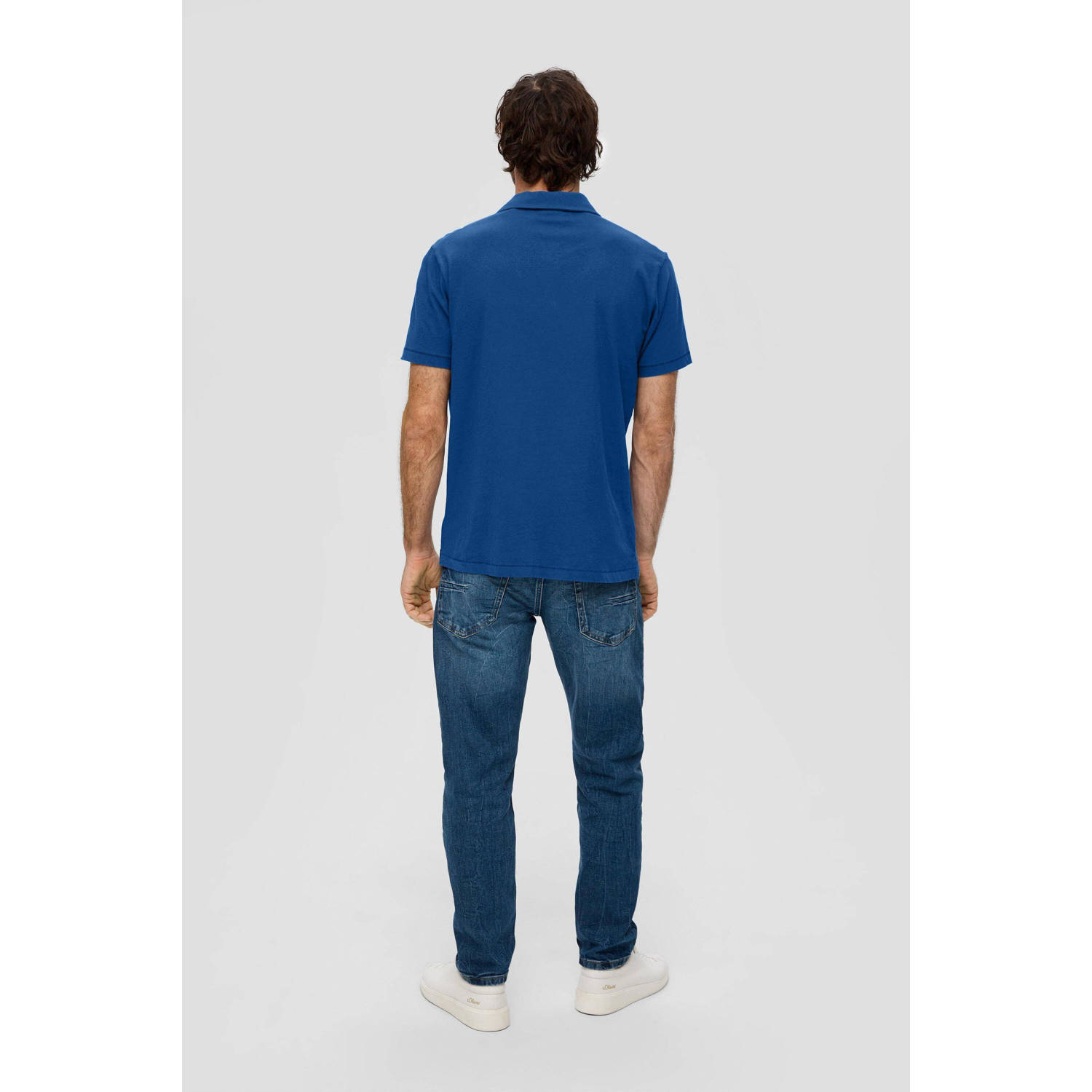 s.Oliver slim fit polo blauw