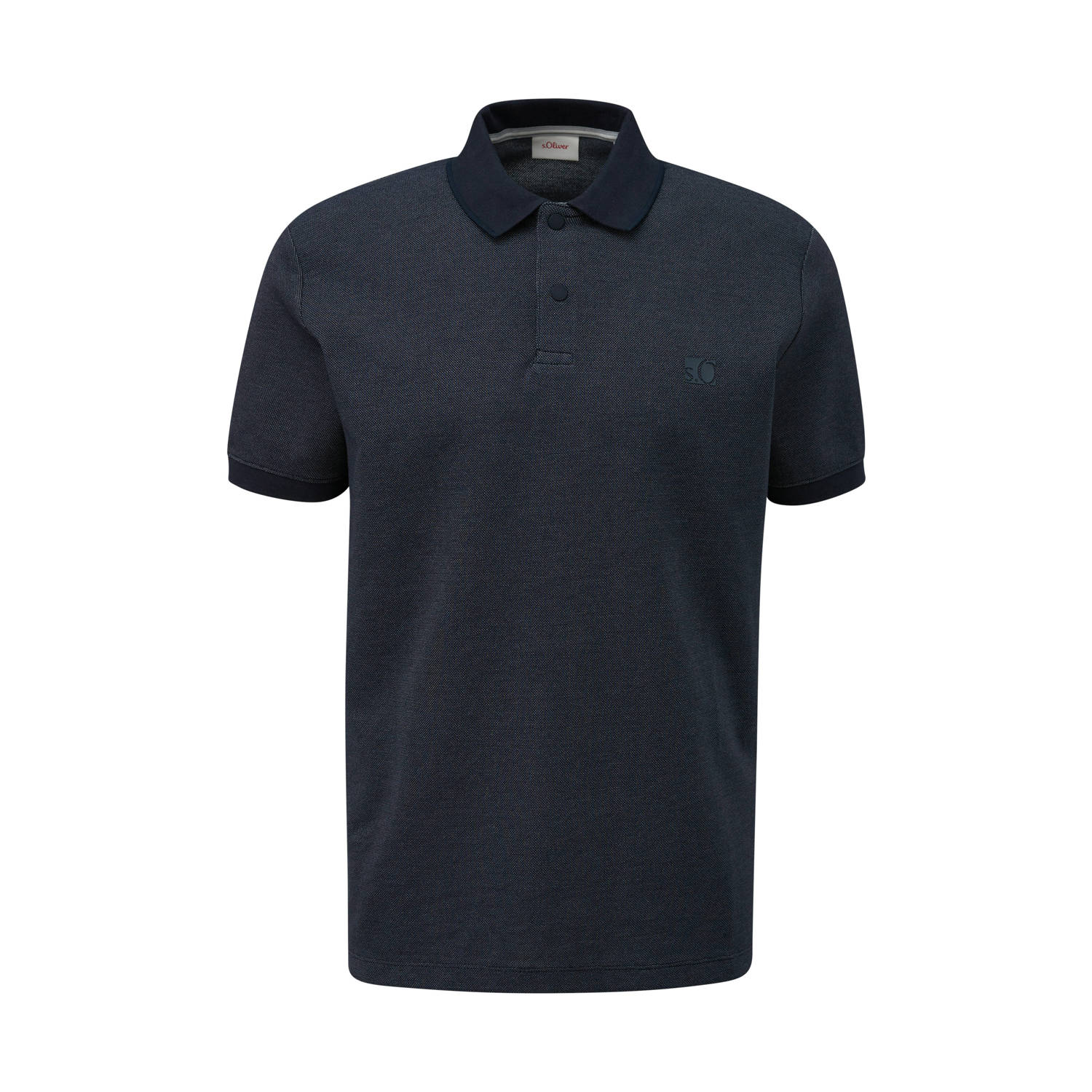 S.Oliver regular fit polo blauw zwart