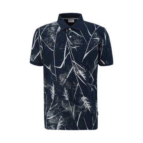 s.Oliver regular fit polo met all over print marine