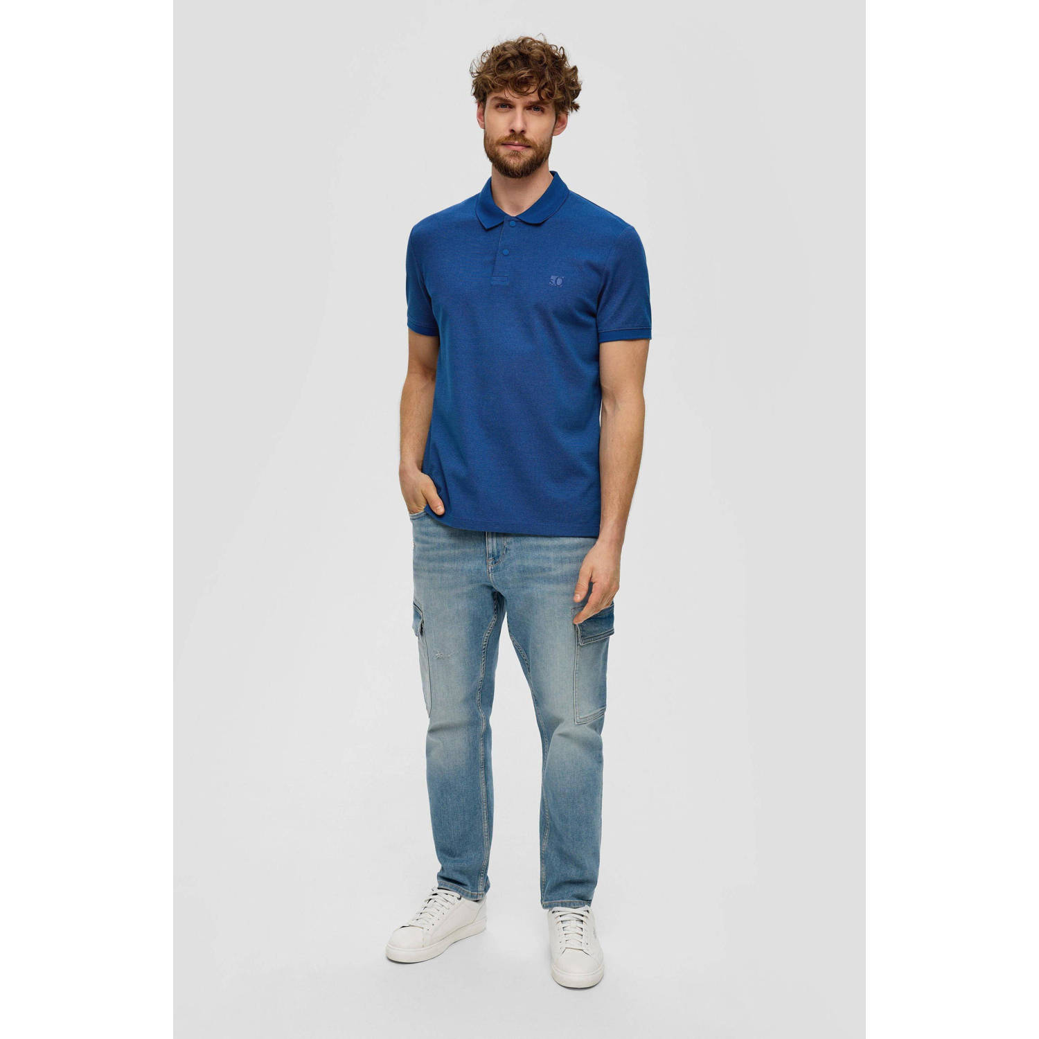s.Oliver regular fit polo blauw