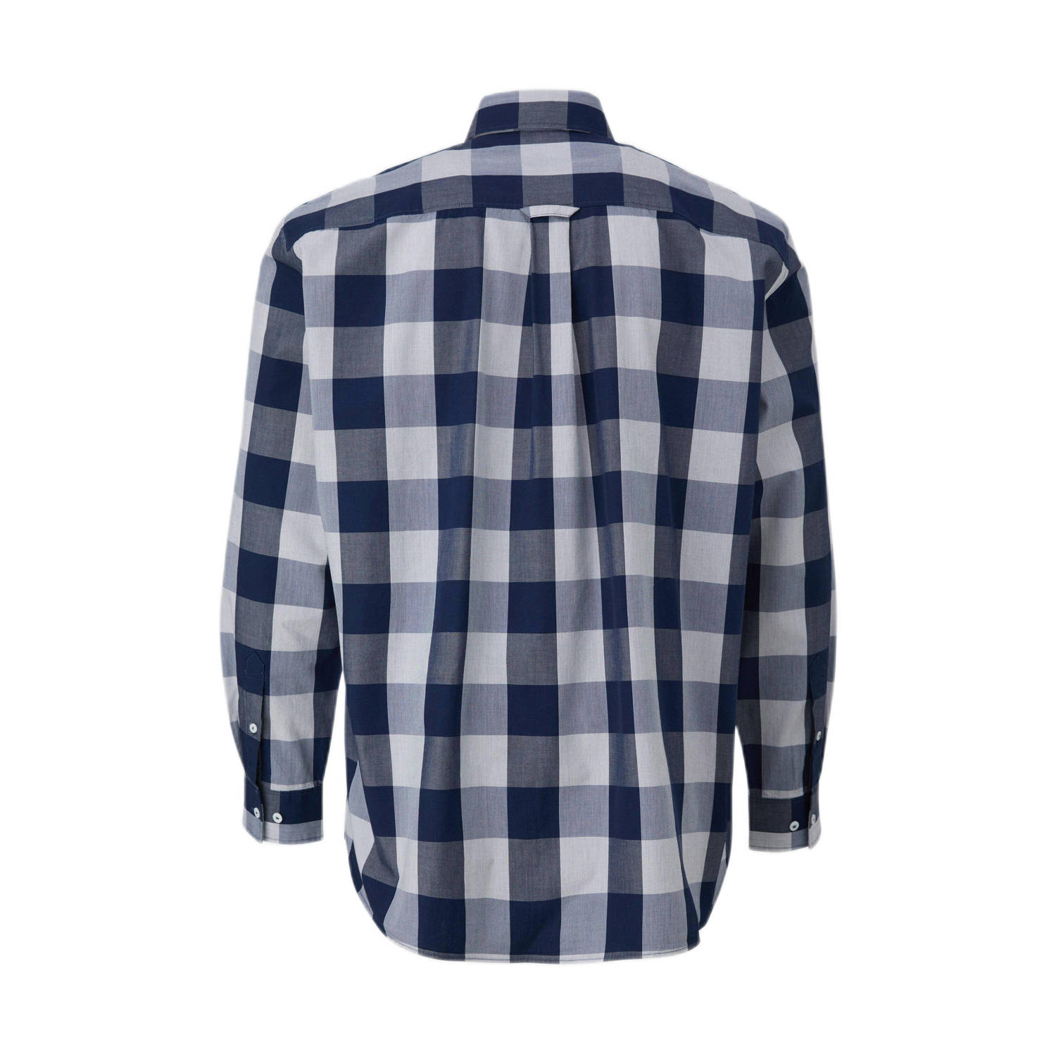 s.Oliver Big Size geruit regular fit overhemd Plus Size blauw