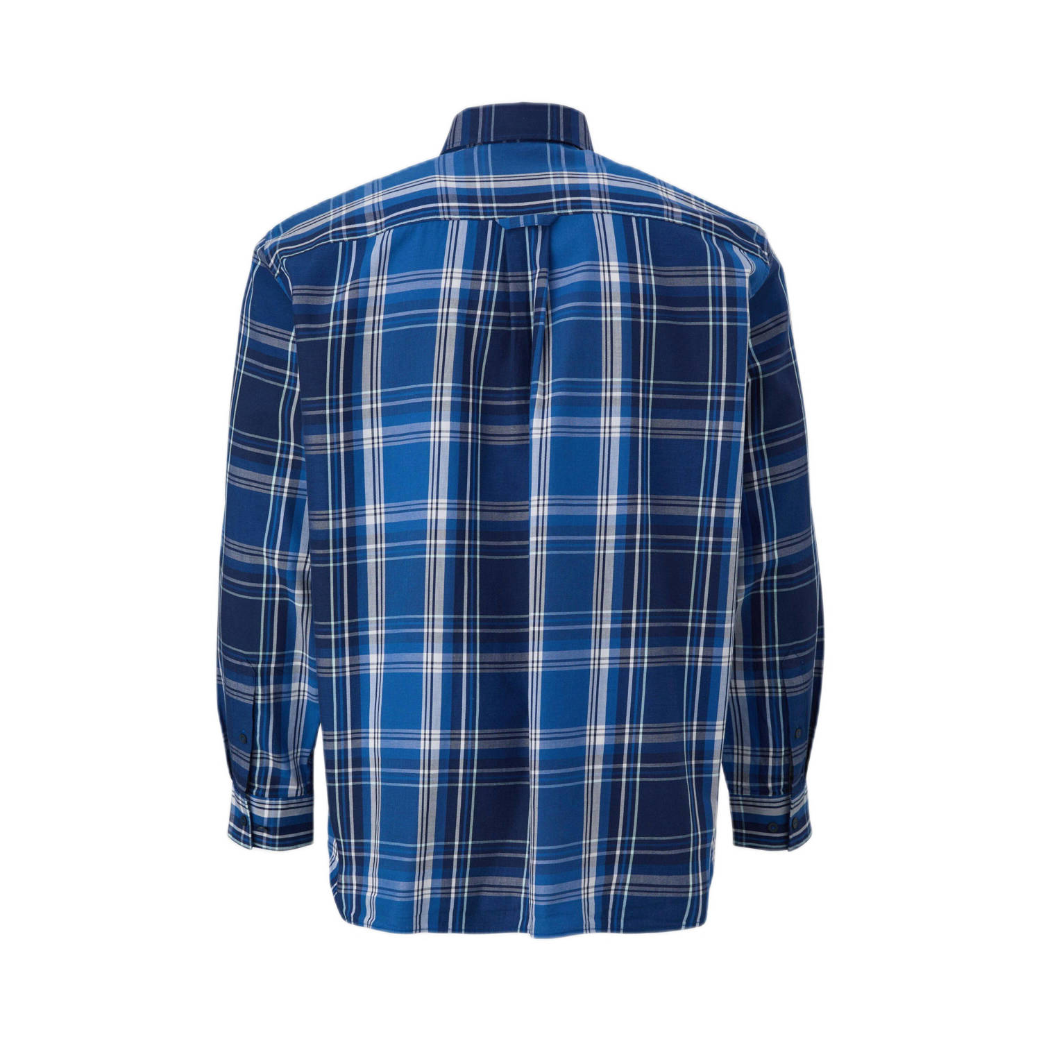 s.Oliver Big Size geruit regular fit overhemd Plus Size lichtblauw