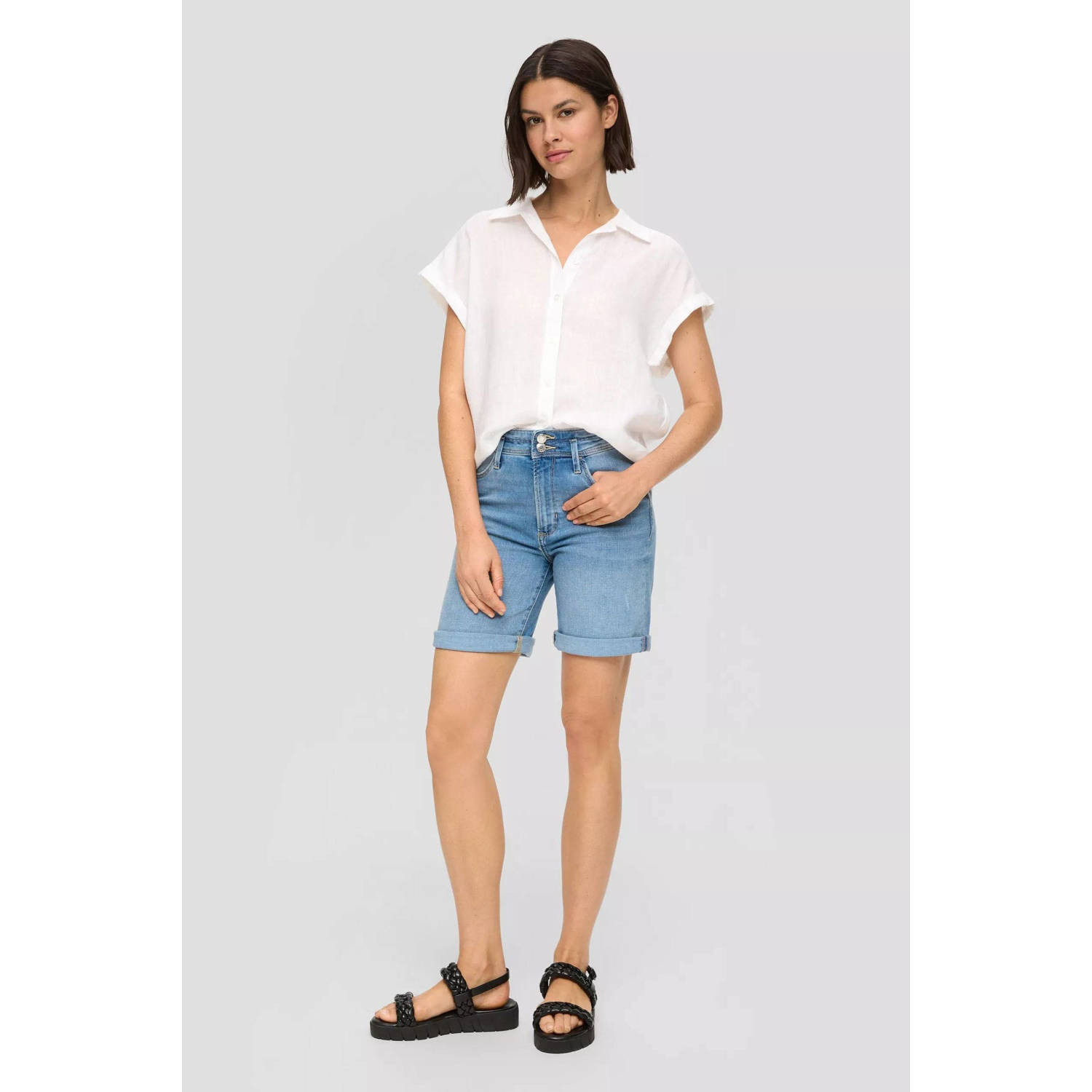 s.Oliver skinny short light blue denim