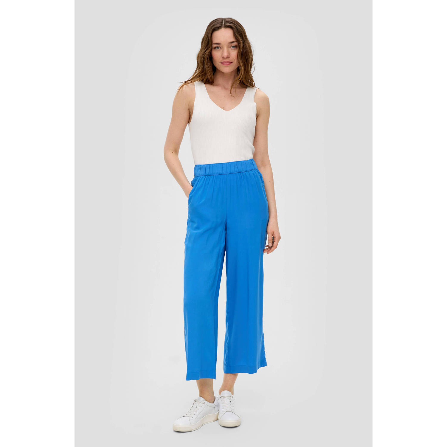 s.Oliver cropped high waist wide leg culotte