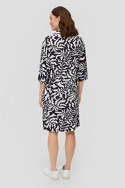 thumbnail: s.Oliver jurk met all over print donkerblauw/ecru