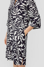 thumbnail: s.Oliver jurk met all over print donkerblauw/ecru