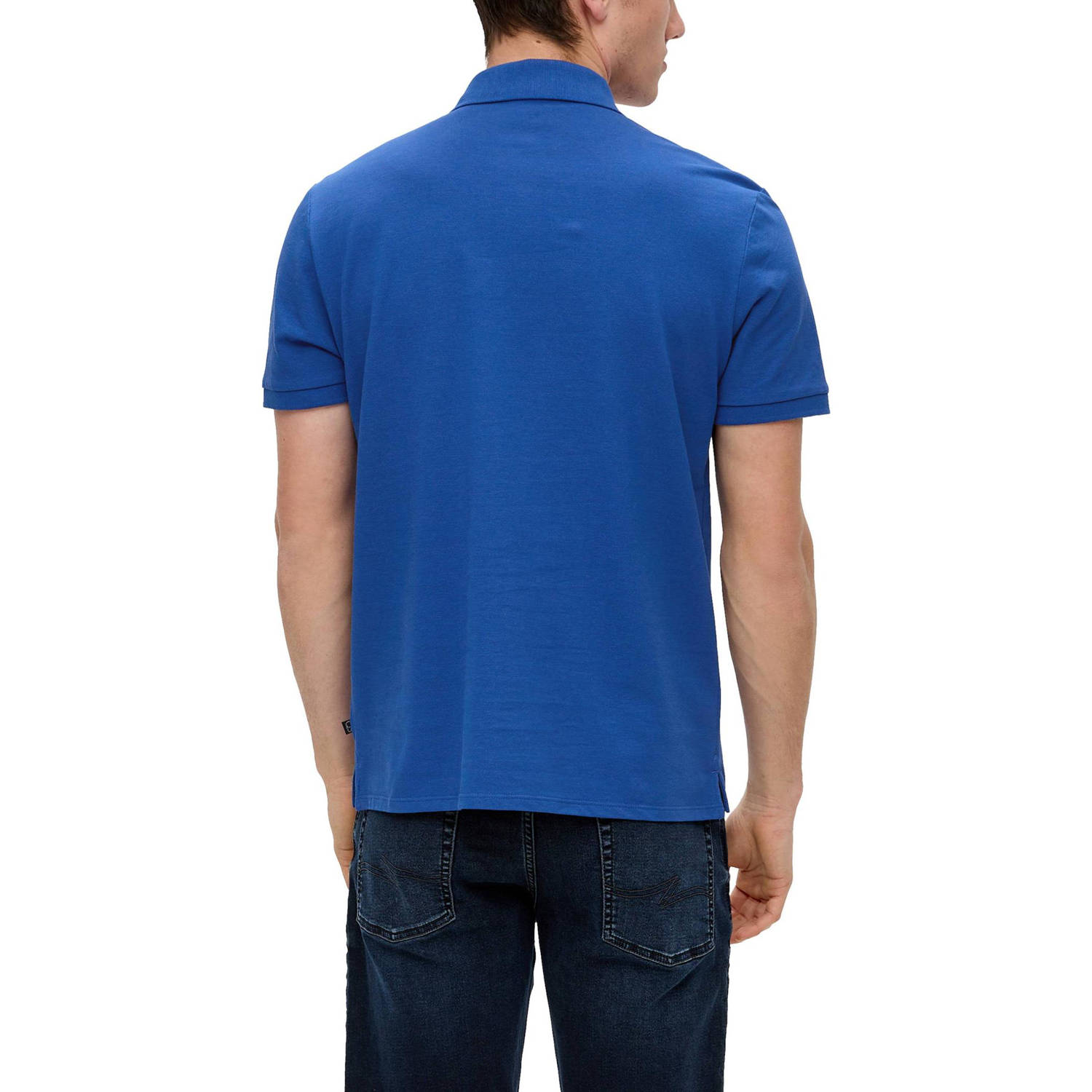 Q S by s.Oliver regular fit polo blauw