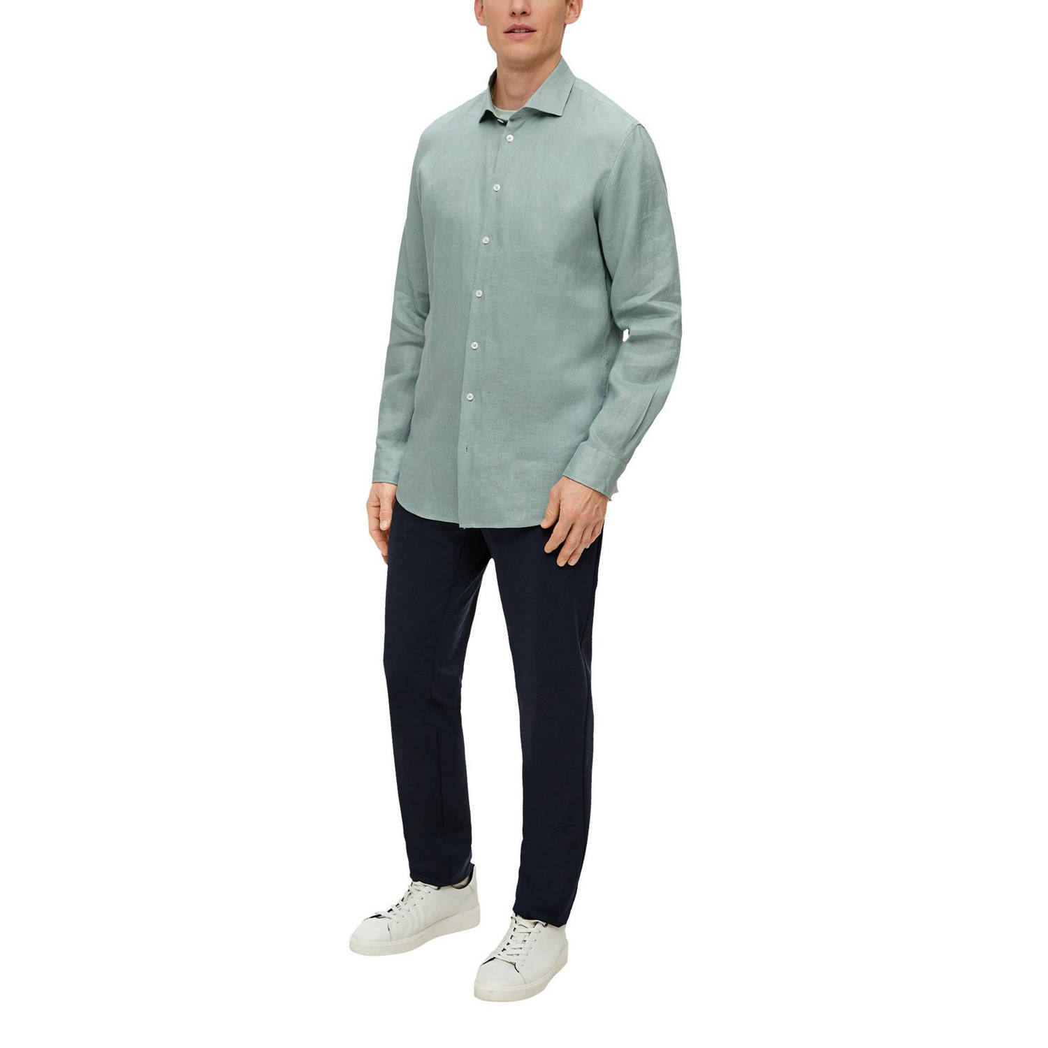 s.Oliver BLACK LABEL regular fit overhemd groen