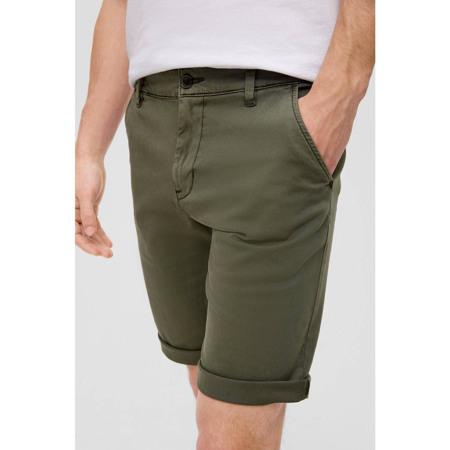 Q S by s.Oliver slim fit short donkergroen