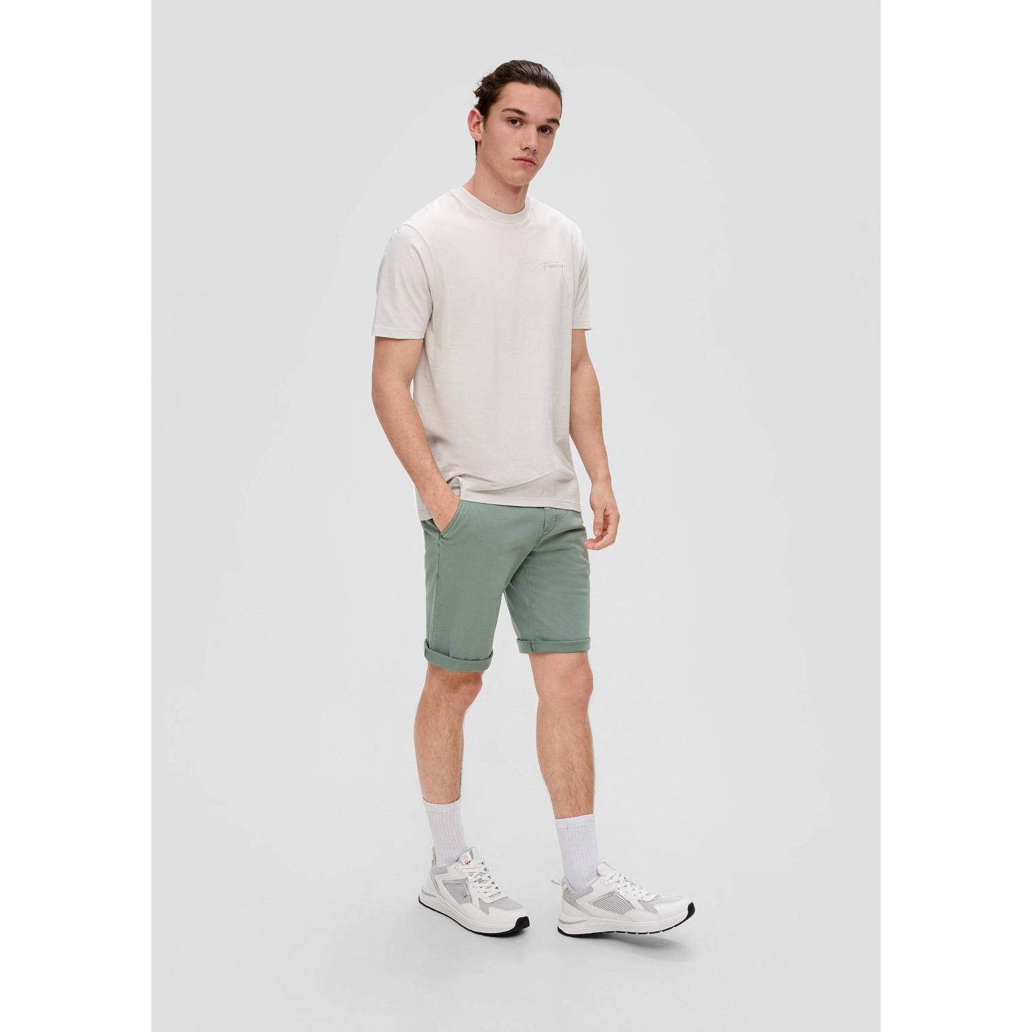 Q S by s.Oliver slim fit short groen