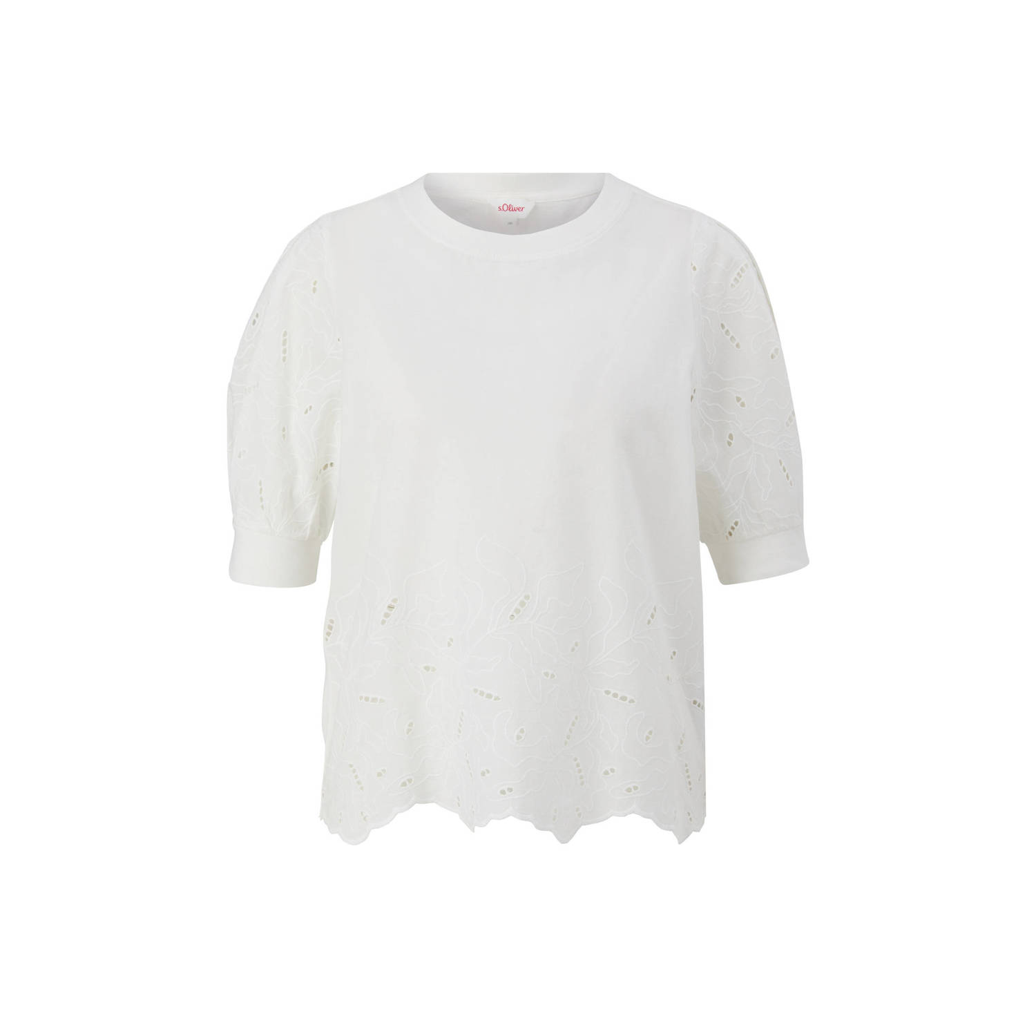 S.Oliver Shirt met borduursel in semi-transparante look