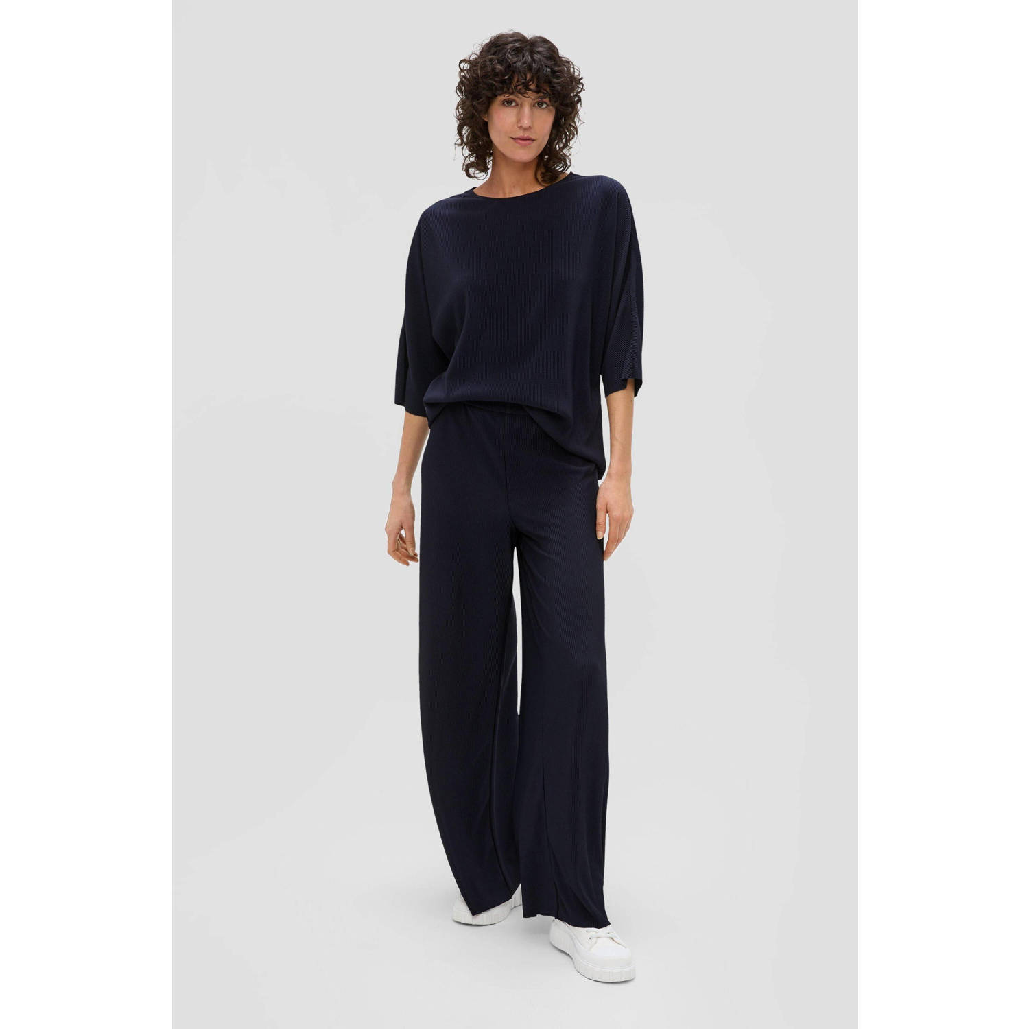 s.Oliver wide leg pantalon marine