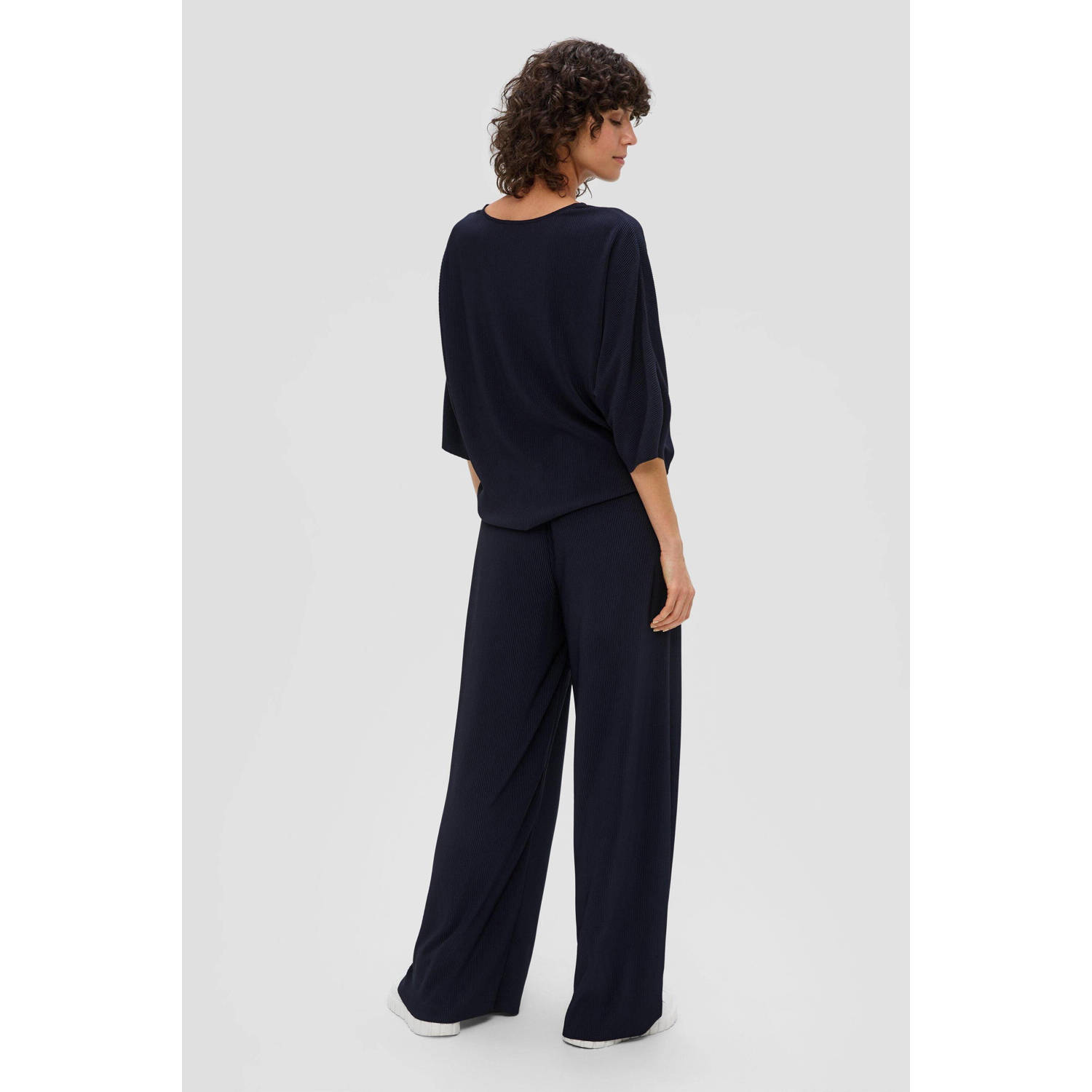 s.Oliver wide leg pantalon marine