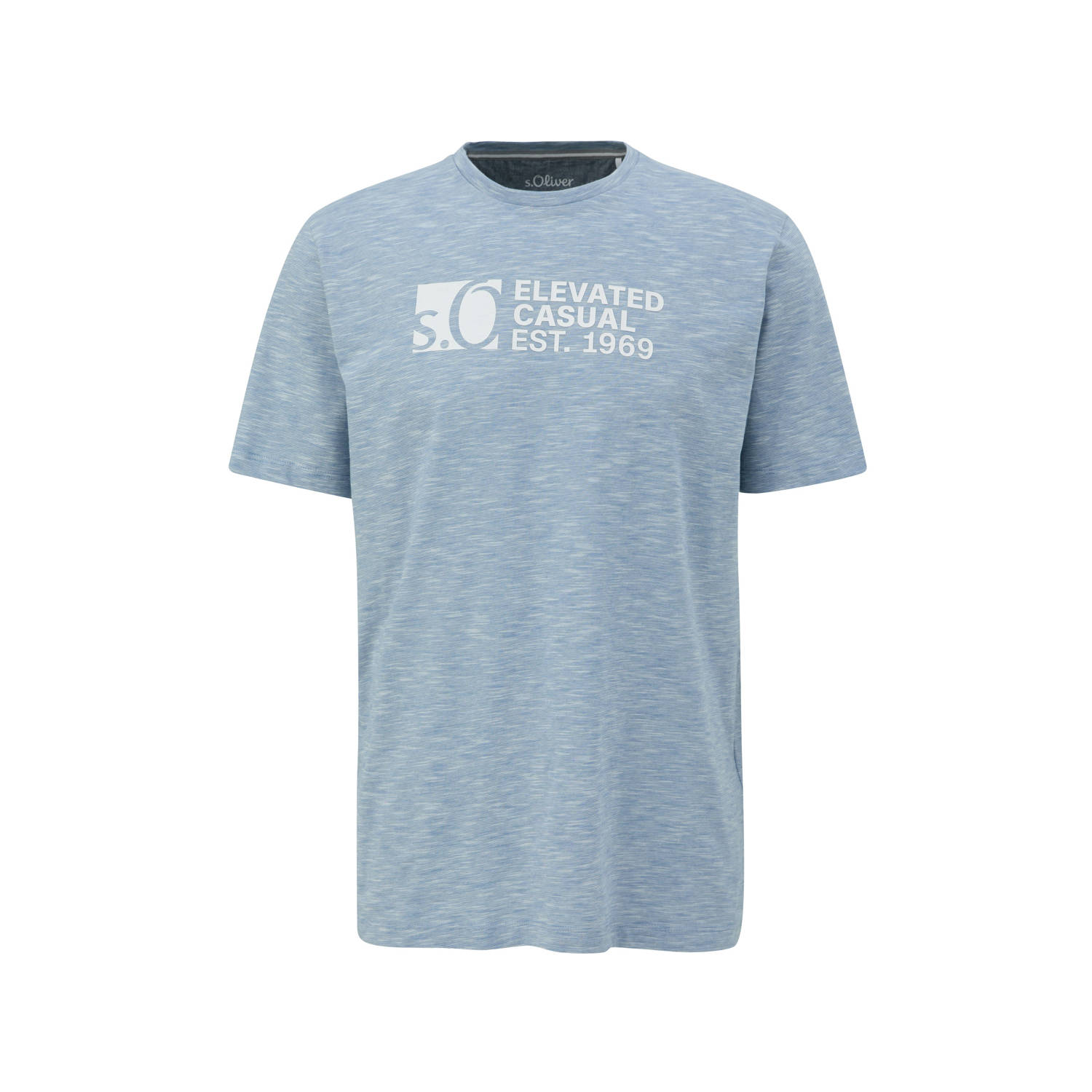 S.Oliver regular fit T-shirt met printopdruk lichtblauw