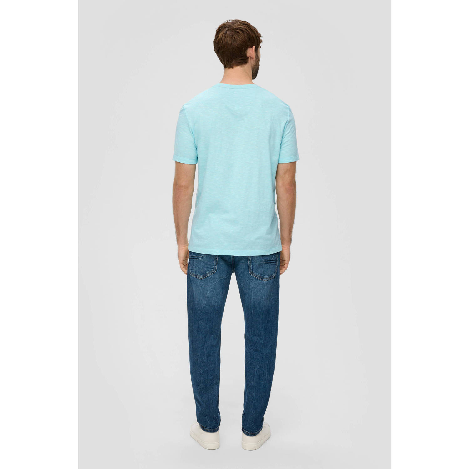 s.Oliver regular fit T-shirt met printopdruk turquoise