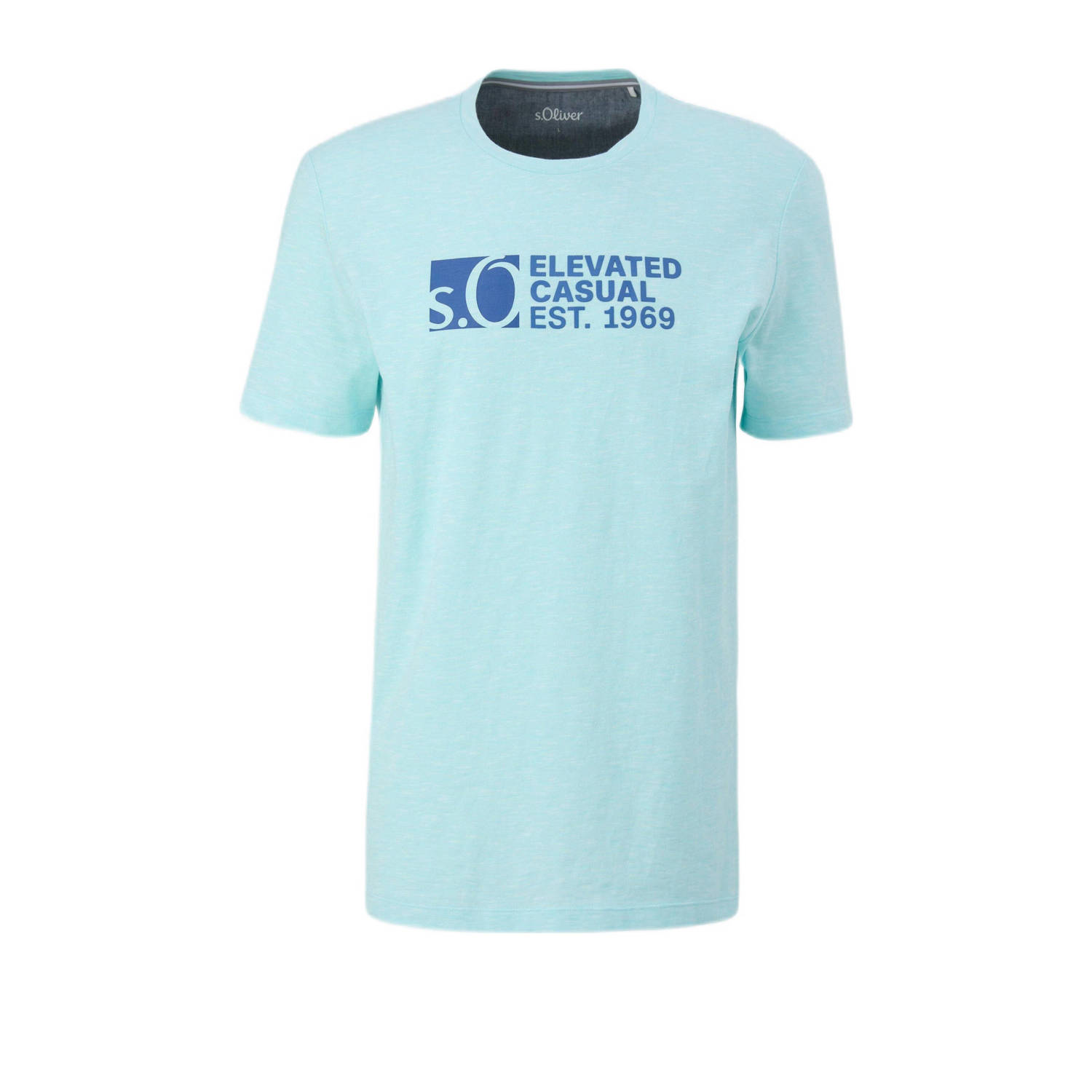 S.Oliver regular fit T-shirt met printopdruk turquoise