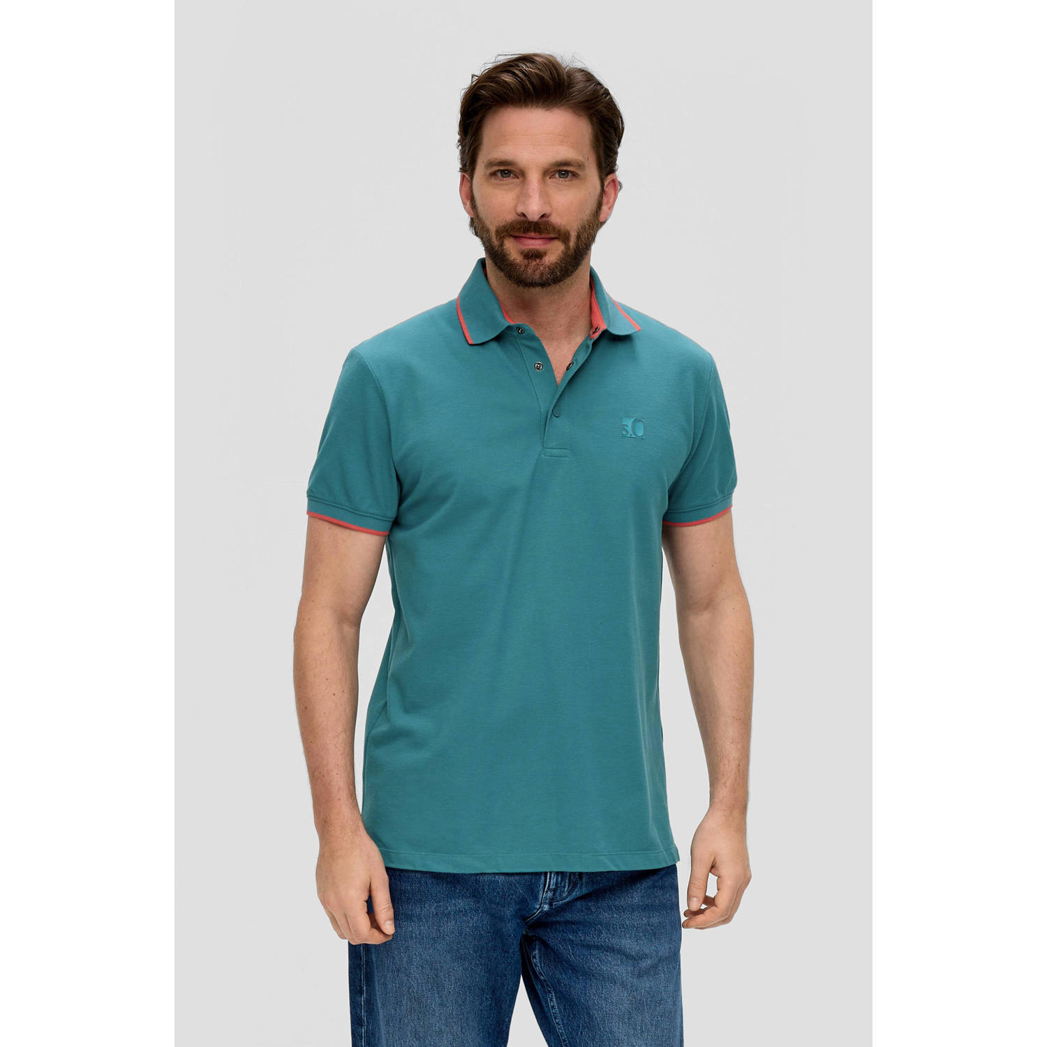 s.Oliver polo met logo groen