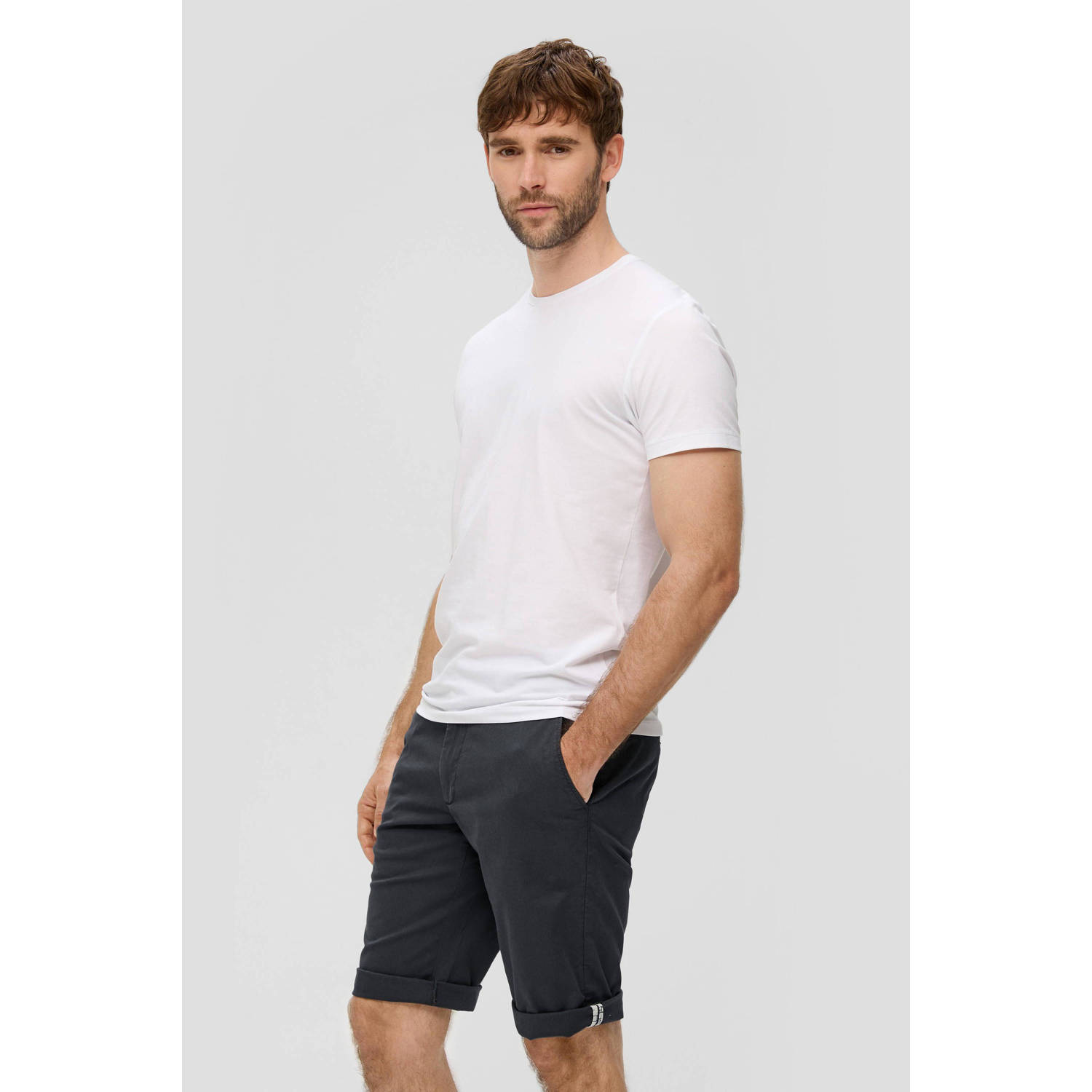 s.Oliver slim fit short antraciet