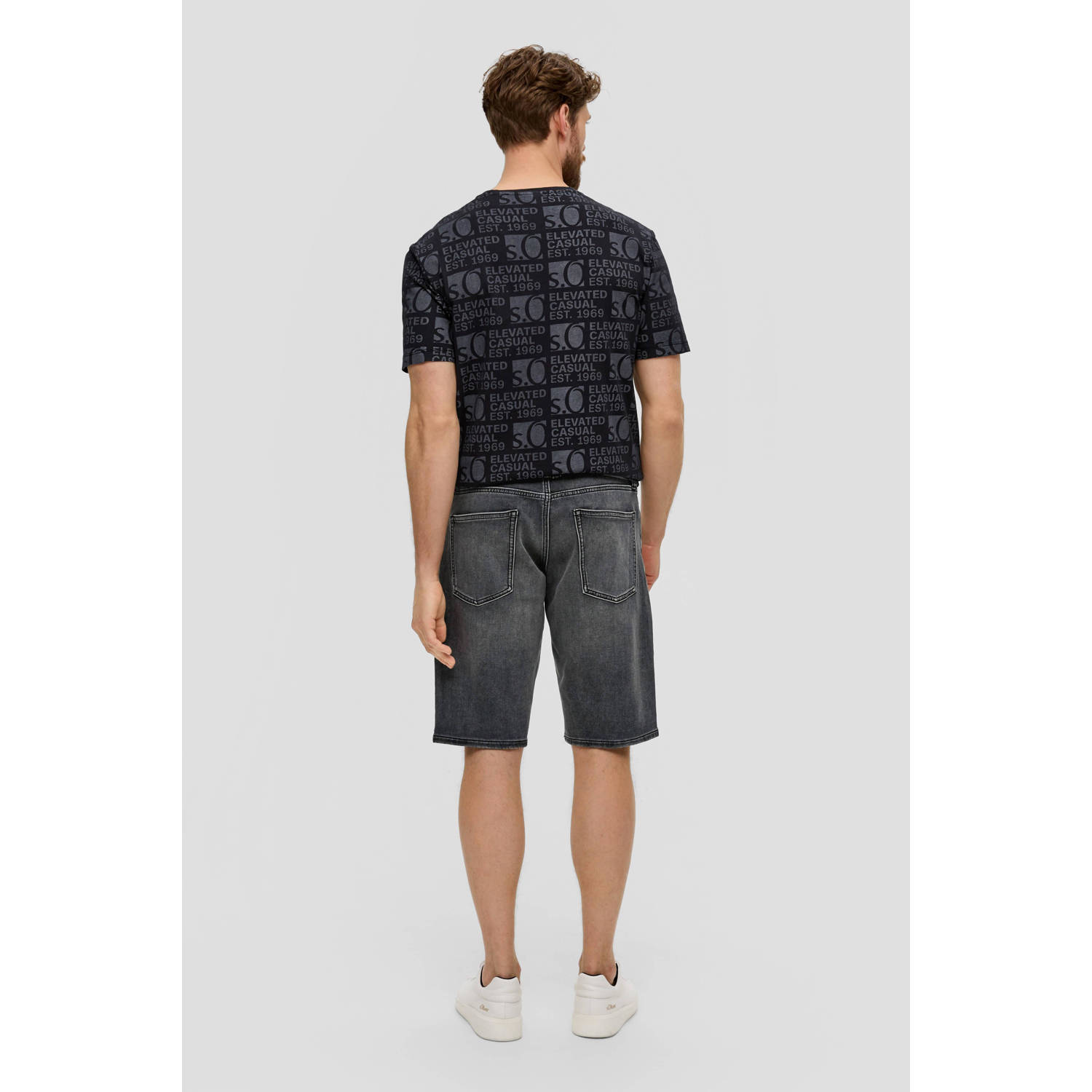 s.Oliver regular fit short antraciet