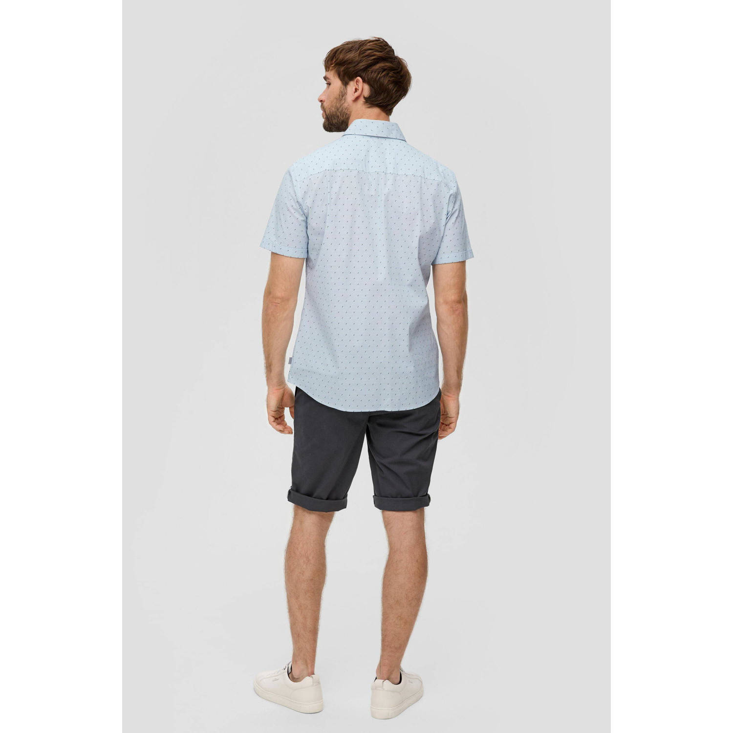 s.Oliver slim fit overhemd met all over print