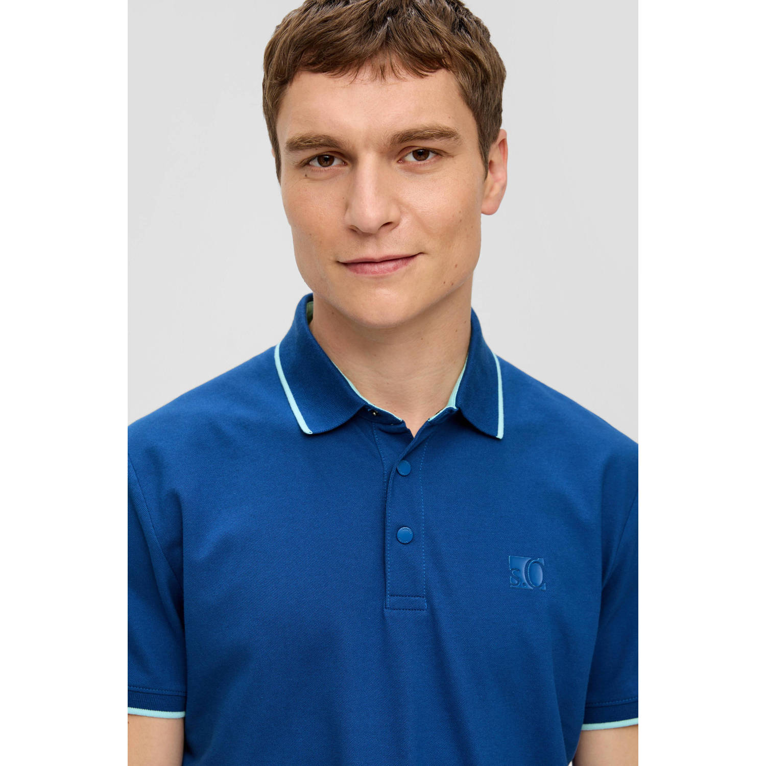 s.Oliver polo met logo blauw