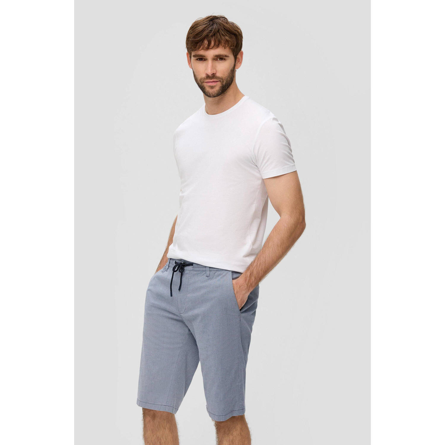 s.Oliver regular fit short grijsblauw