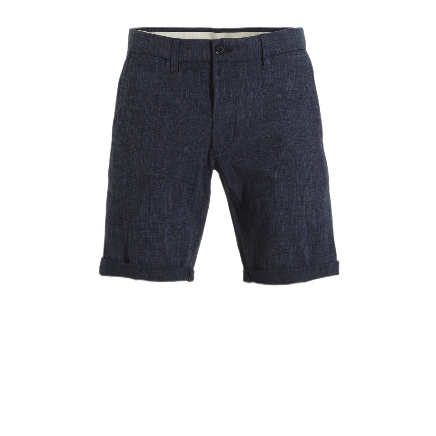 s.Oliver gemêleerde regular fit short marineblauw