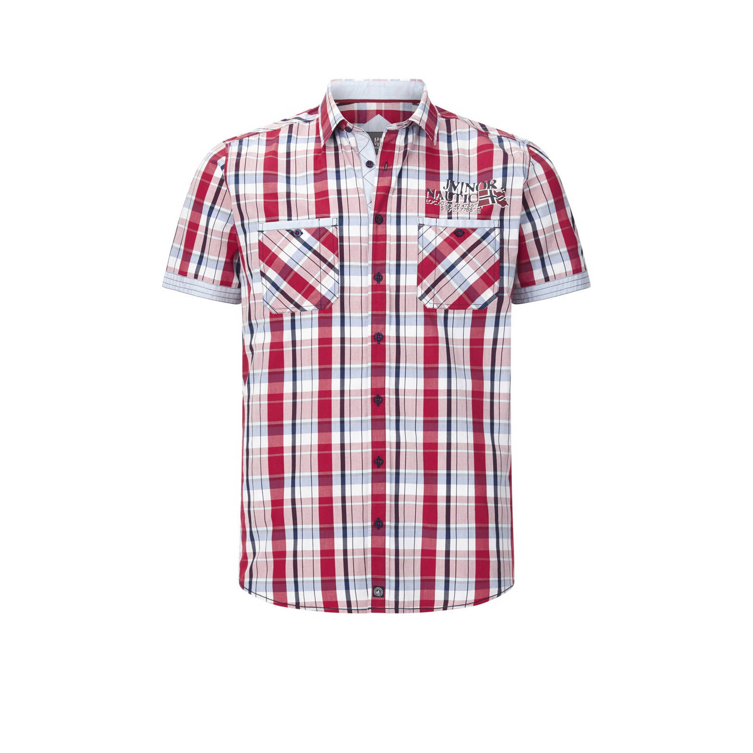 Jan Vanderstorm +FIT Collectie geruit loose fit overhemd WENTZEL Plus Size rood