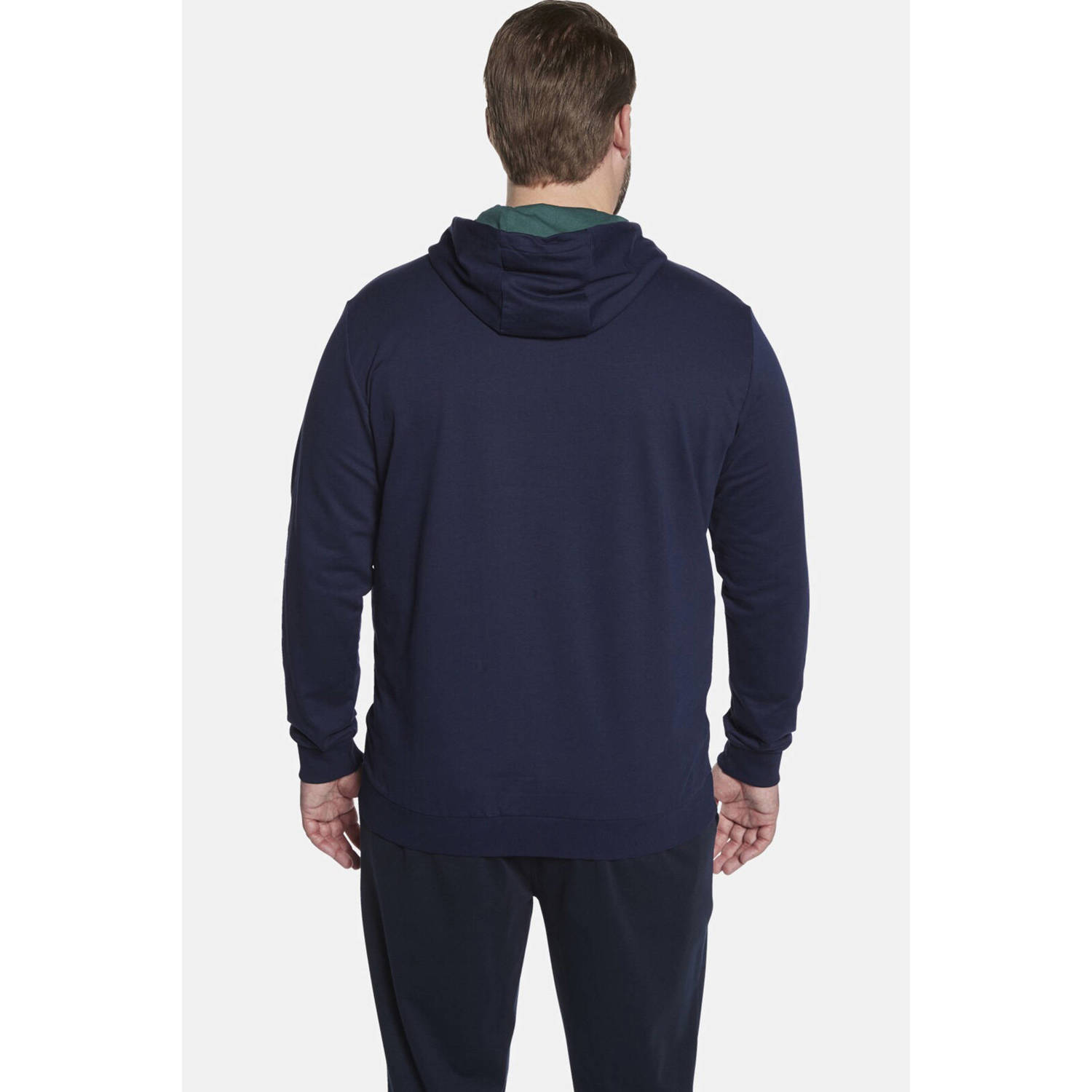 Charles Colby +FIT Collectie gestreepte hoodie EARL TALIESIN Plus Size donkerblauw groen