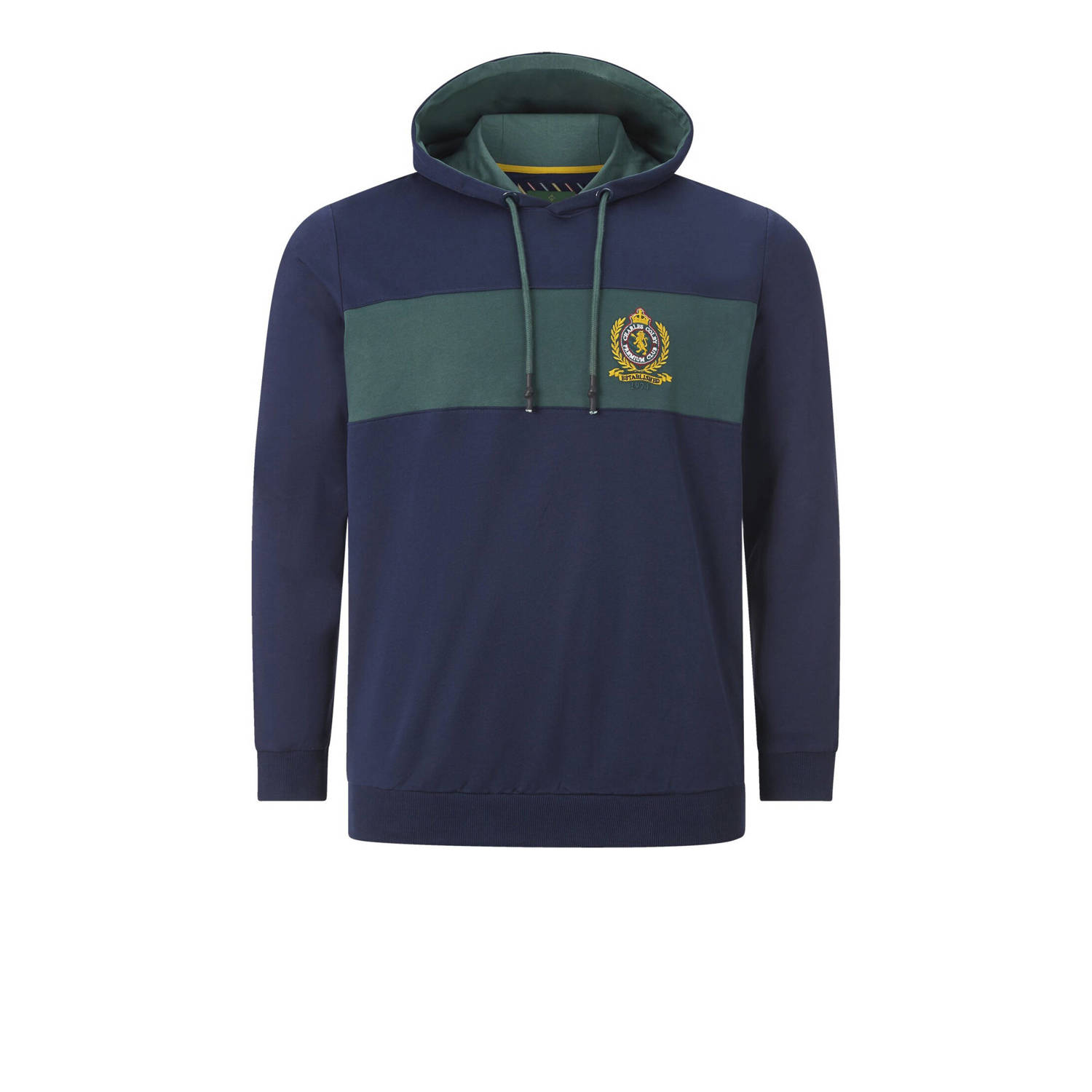 Charles Colby +FIT Collectie gestreepte hoodie EARL TALIESIN Plus Size donkerblauw groen