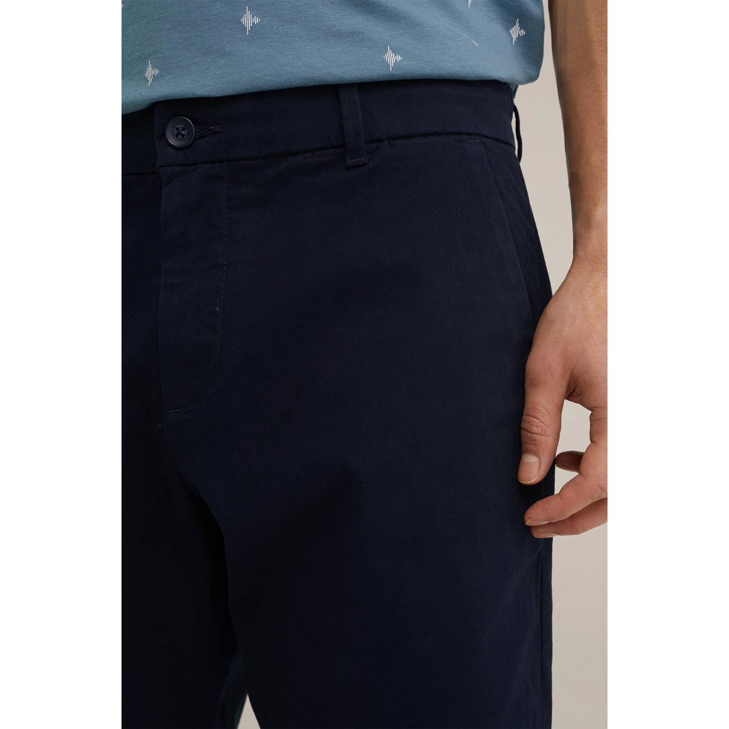 WE Fashion regular fit short donkerblauw