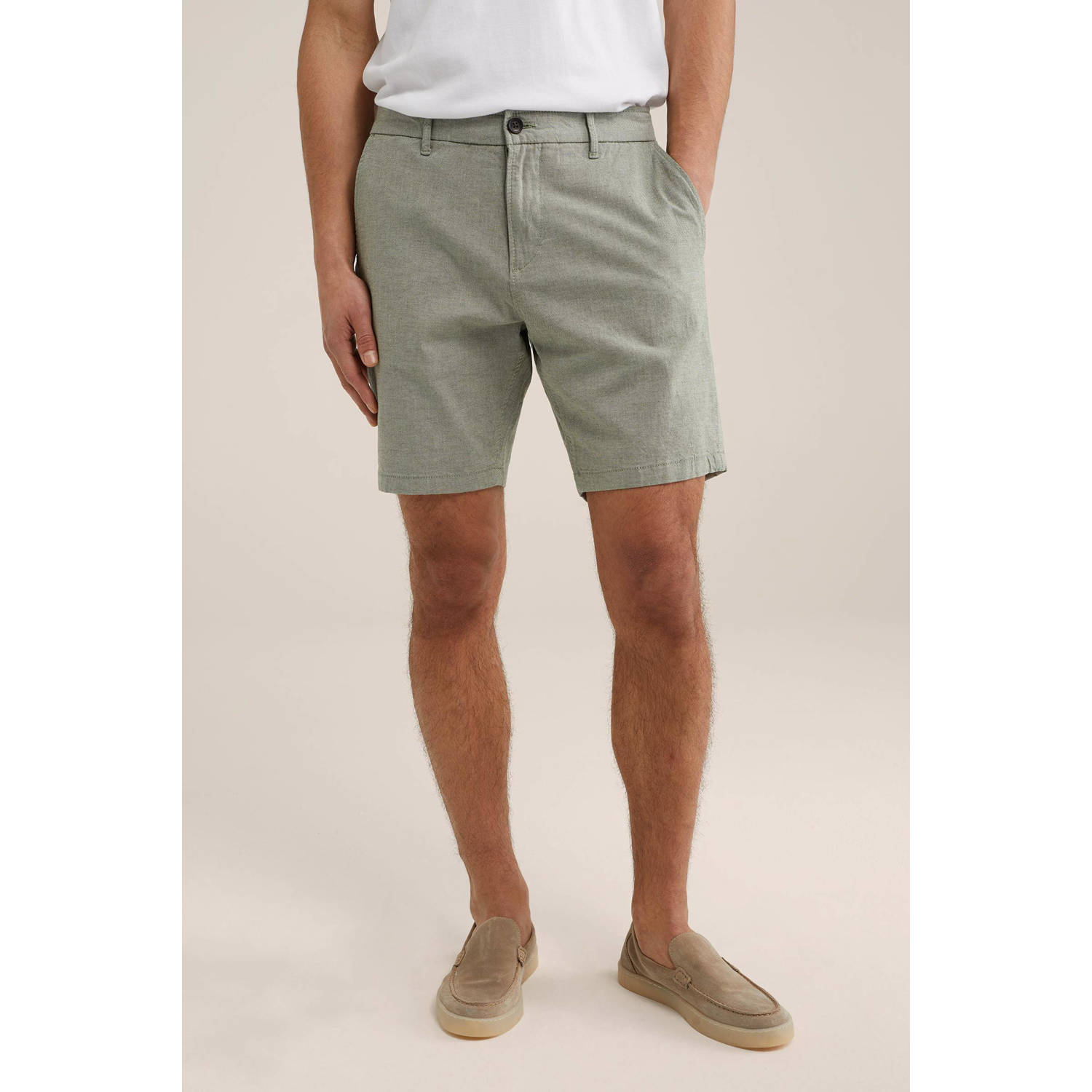 WE Fashion gemêleerde regular fit short thyme