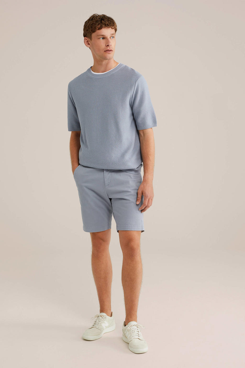 WE Fashion regular fit short blauw