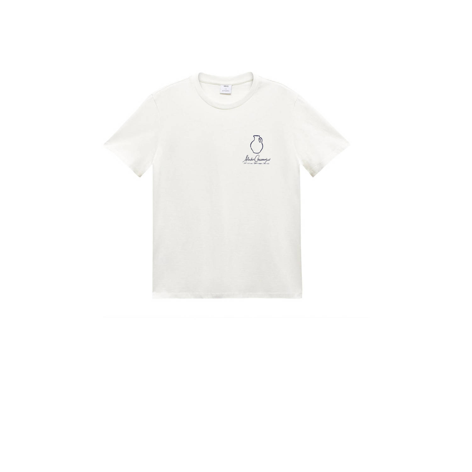 Mango Man T-shirt met backprint wit