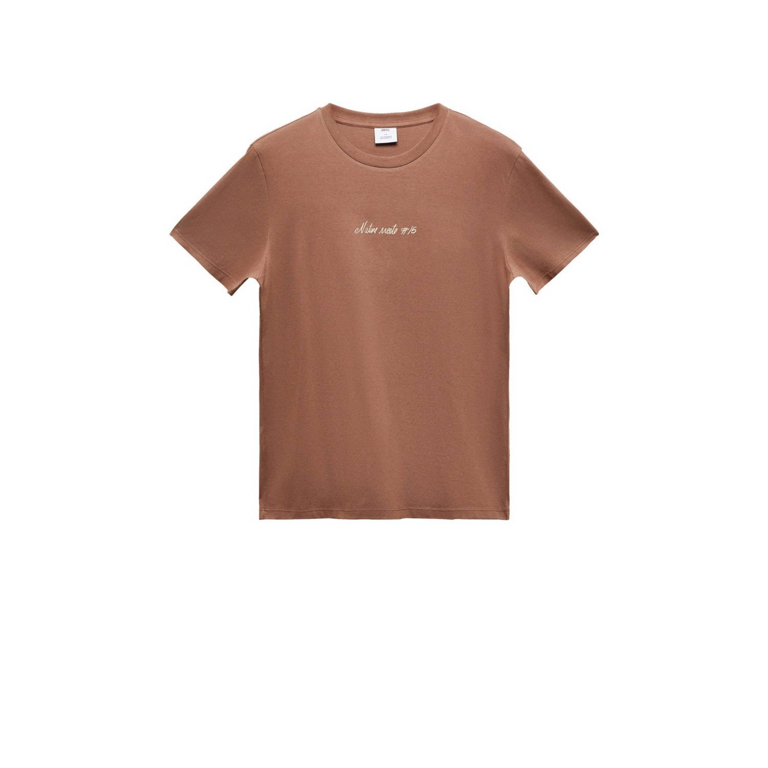 Mango Man T-shirt met printopdruk bruin