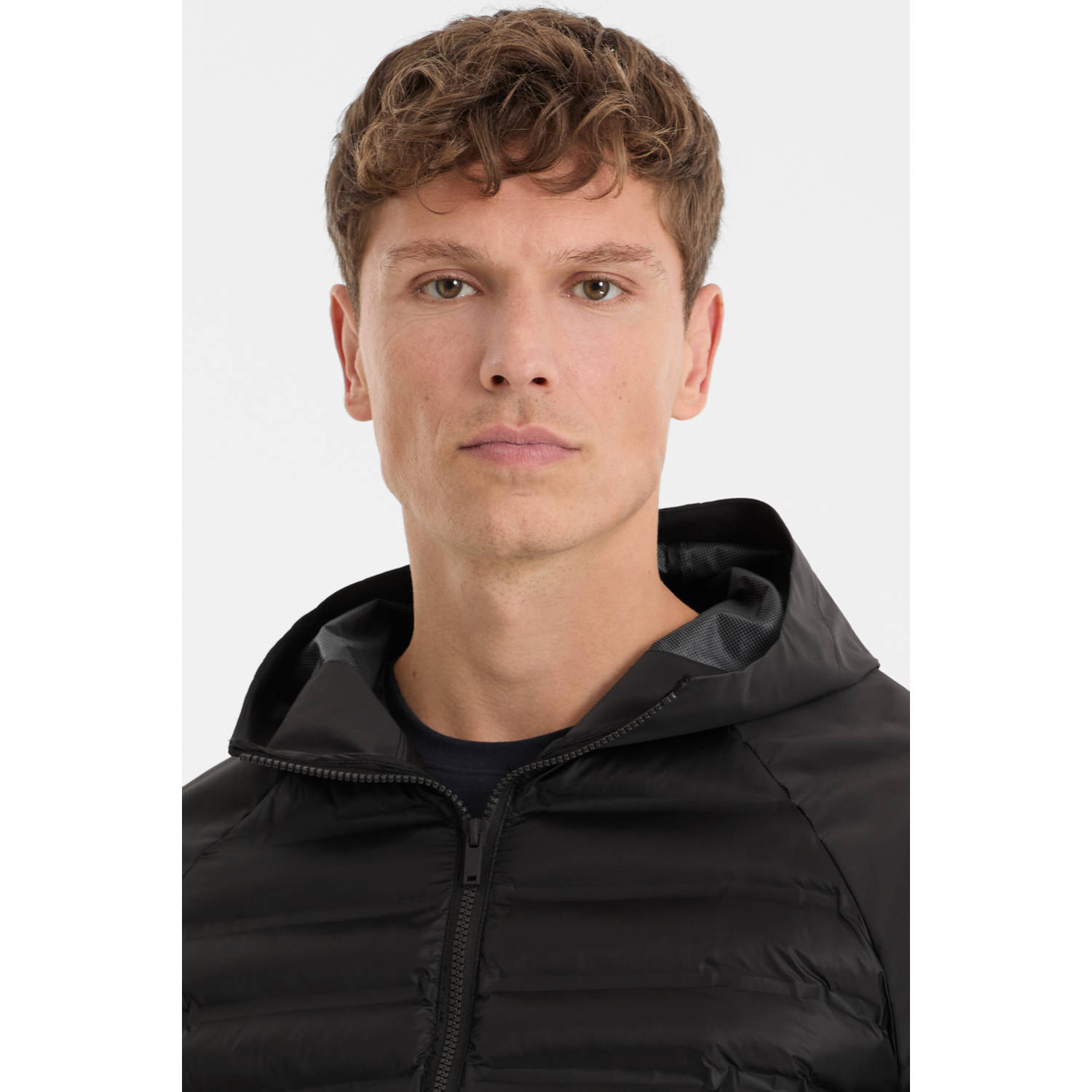 anytime hybrid gewatteerde jas donkergrijs