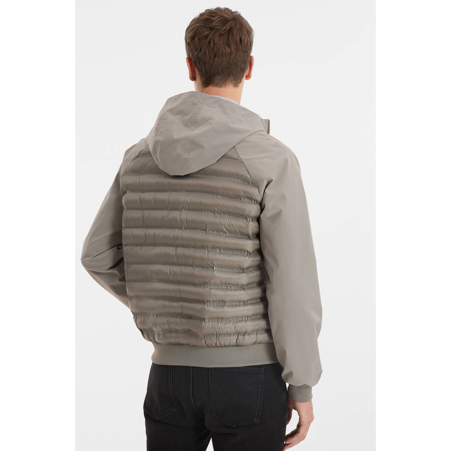 anytime hybrid gewatteerde jas lichtkhaki