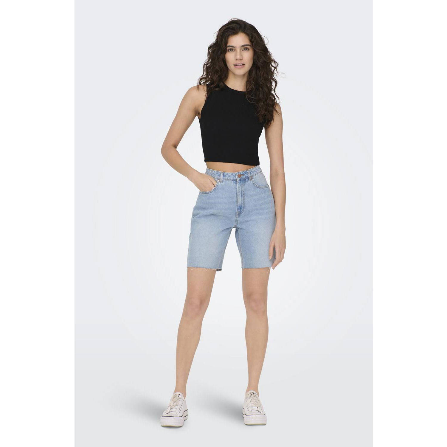 JDY crop top CIRKELINE zwart