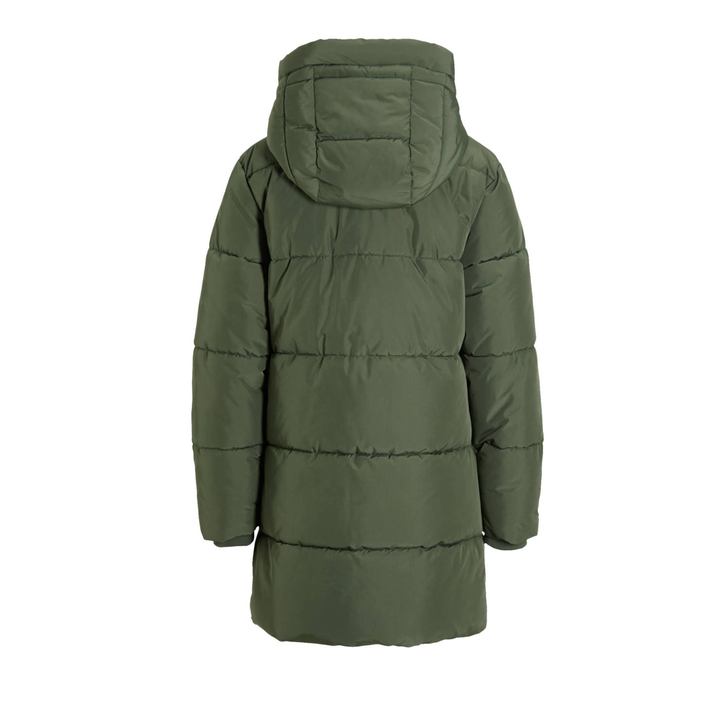 anytime midi gewatteerde jas khaki