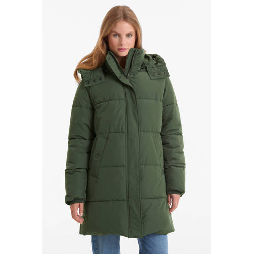 Anytime midi gewatteerde jas khaki afbeelding