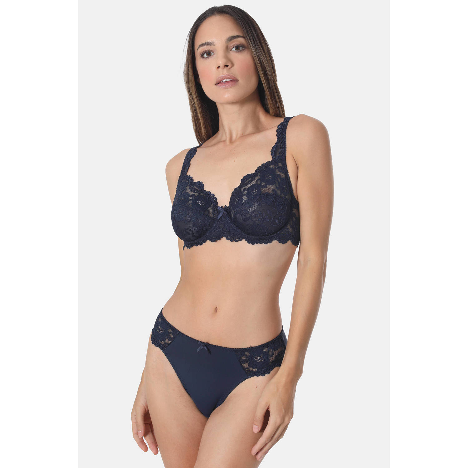 Sassa Mode slip Classic Lace donkerblauw